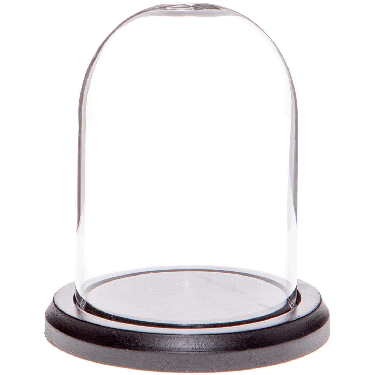 Plymor 3" x 4" Glass Display Dome Cloche (Black MDF Wood Base)