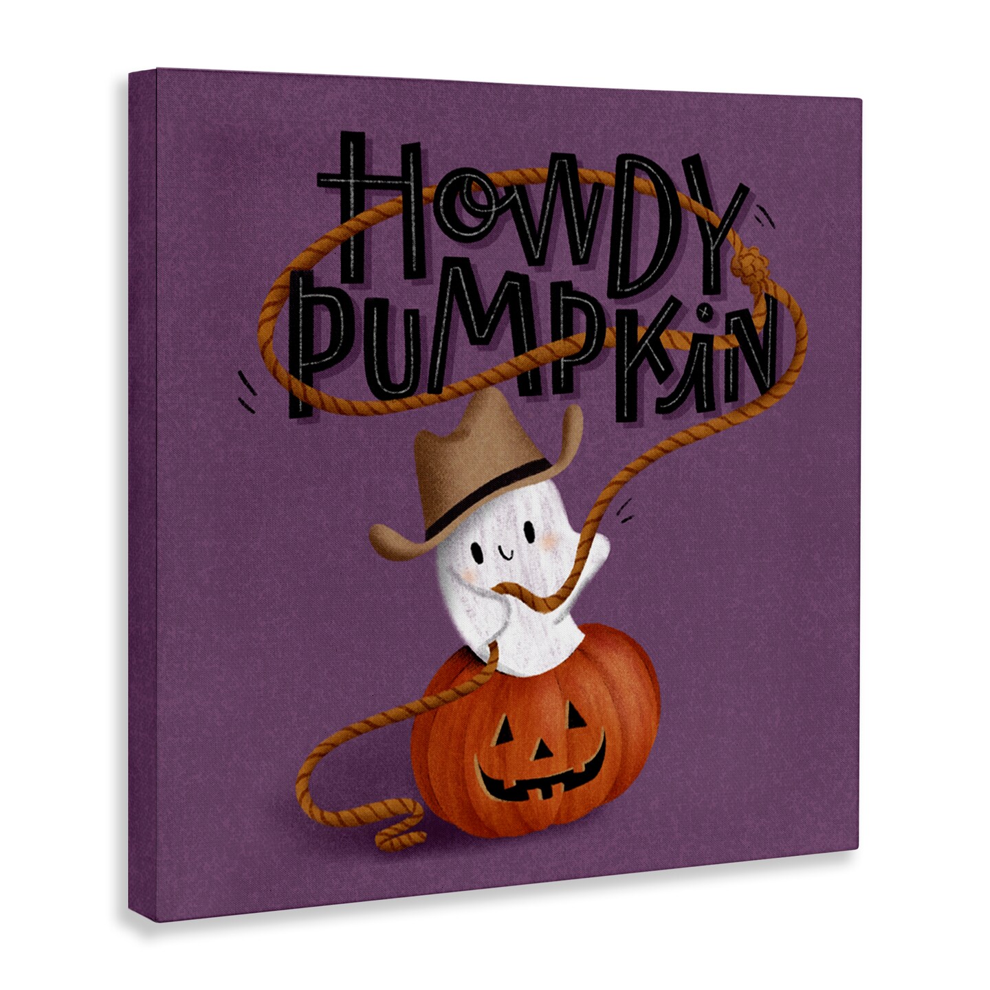 Stupell Industries Howdy Pumpkin Western Ghost Canvas Design by Sarah Hickman
