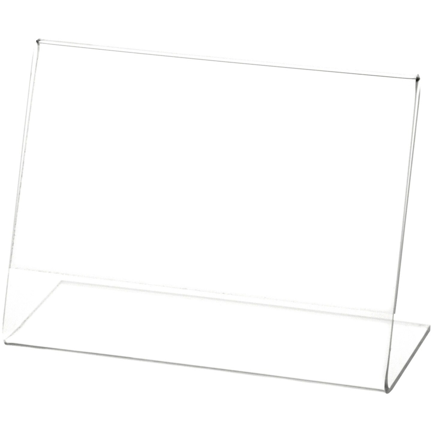 Plymor Clear Acrylic Sign Display / Literature Holder (Angled), 5&#x22; W x 3.5&#x22; H