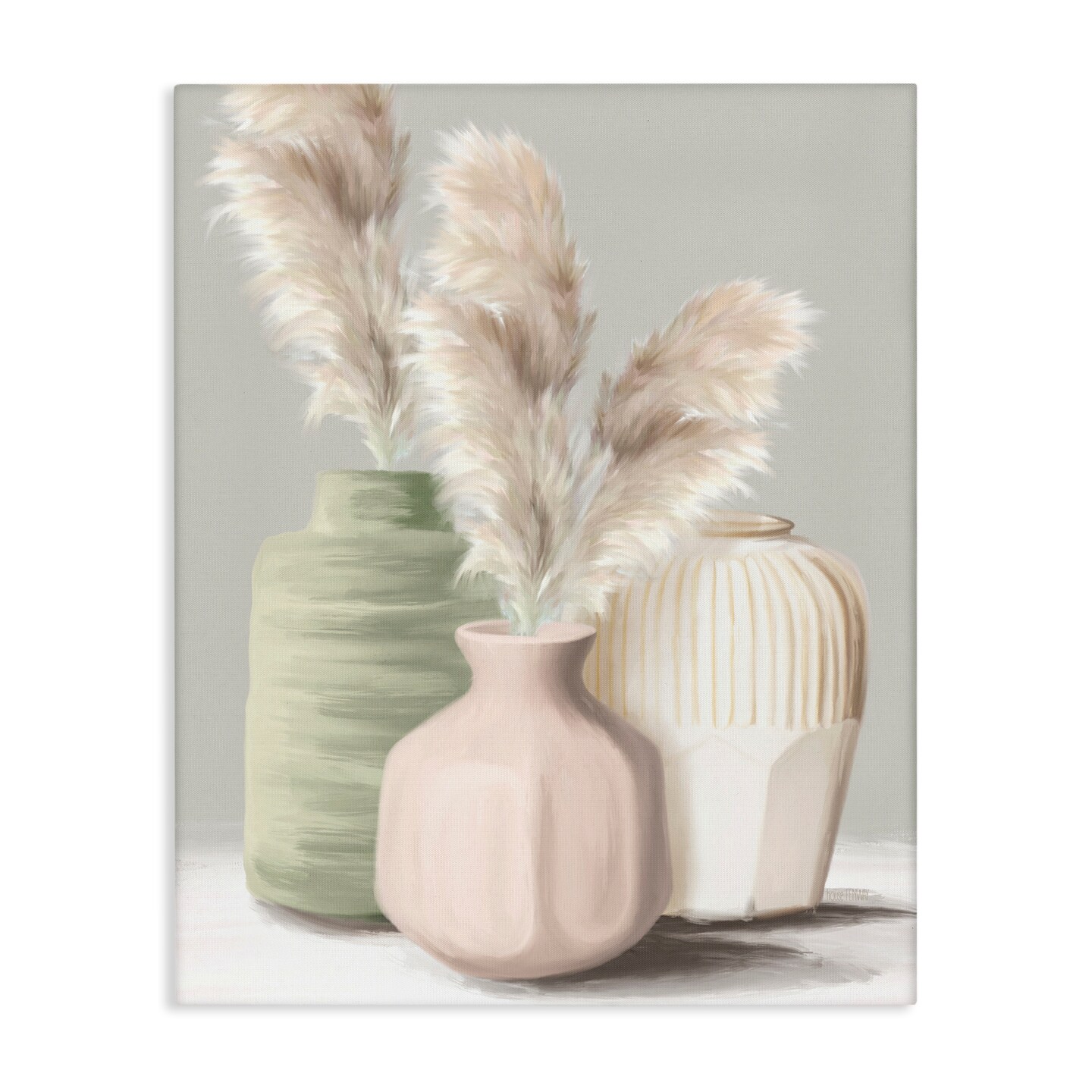 Stupell Industries Soft Pampas Vases Canvas Design by House Fenway