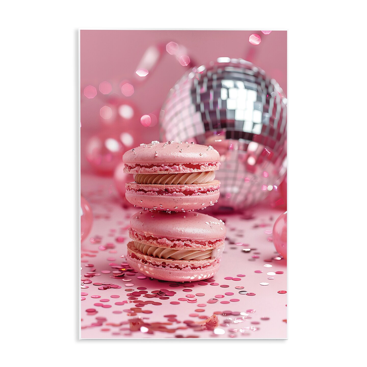 Stupell Industries Pink Macaron Disco Wall Plaque Design by LSR Design Studio