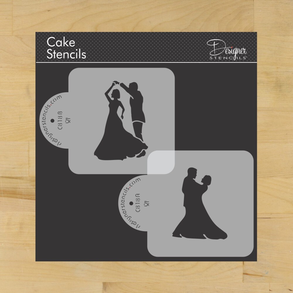Dancing Couple Cake Stencil | C818 by Designer Stencils | Cake Decorating Tools |