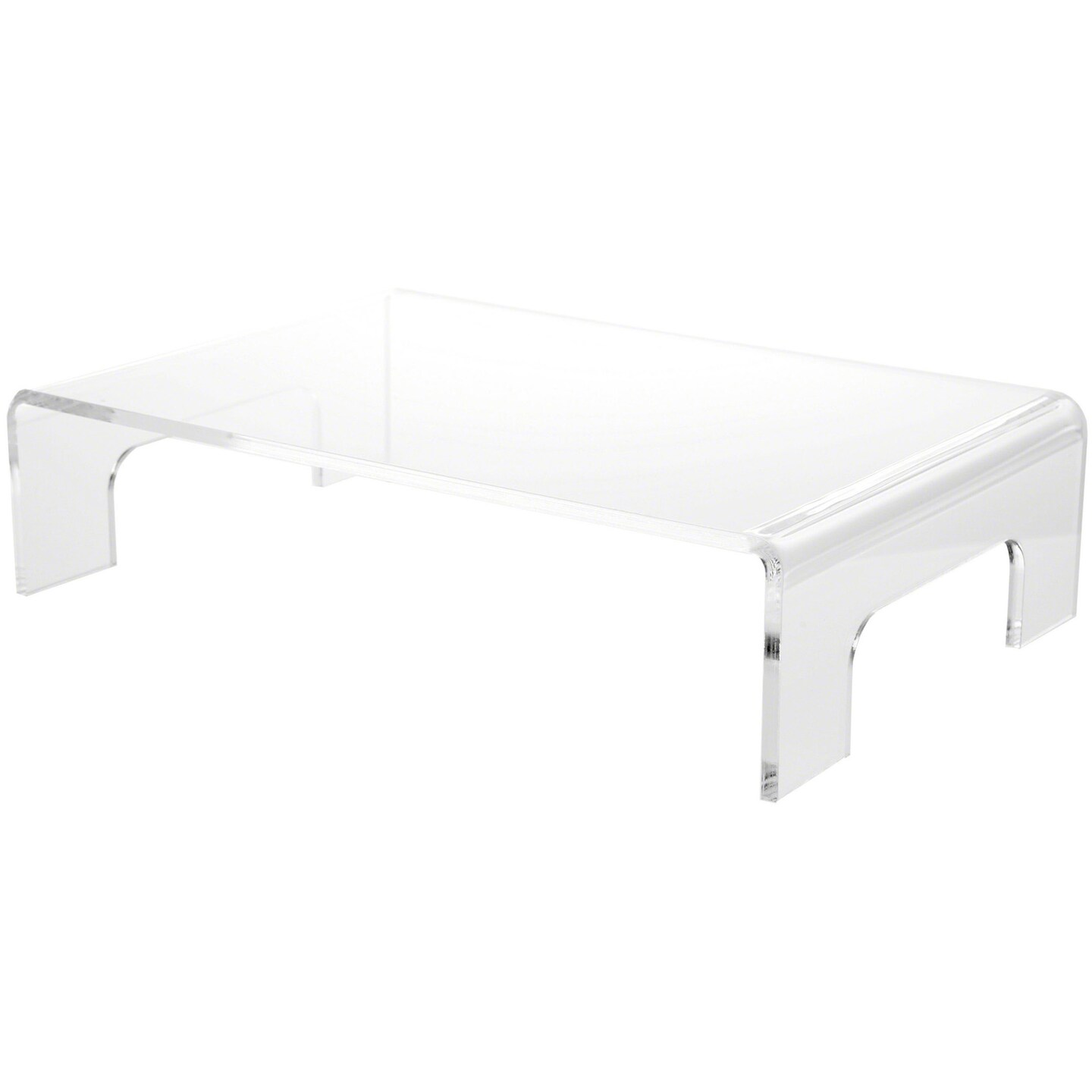 Plymor Clear Acrylic Display Riser with Tray Handles, 3&#x22; H x 12&#x22; W x 8&#x22; D (3/16&#x22; thick)