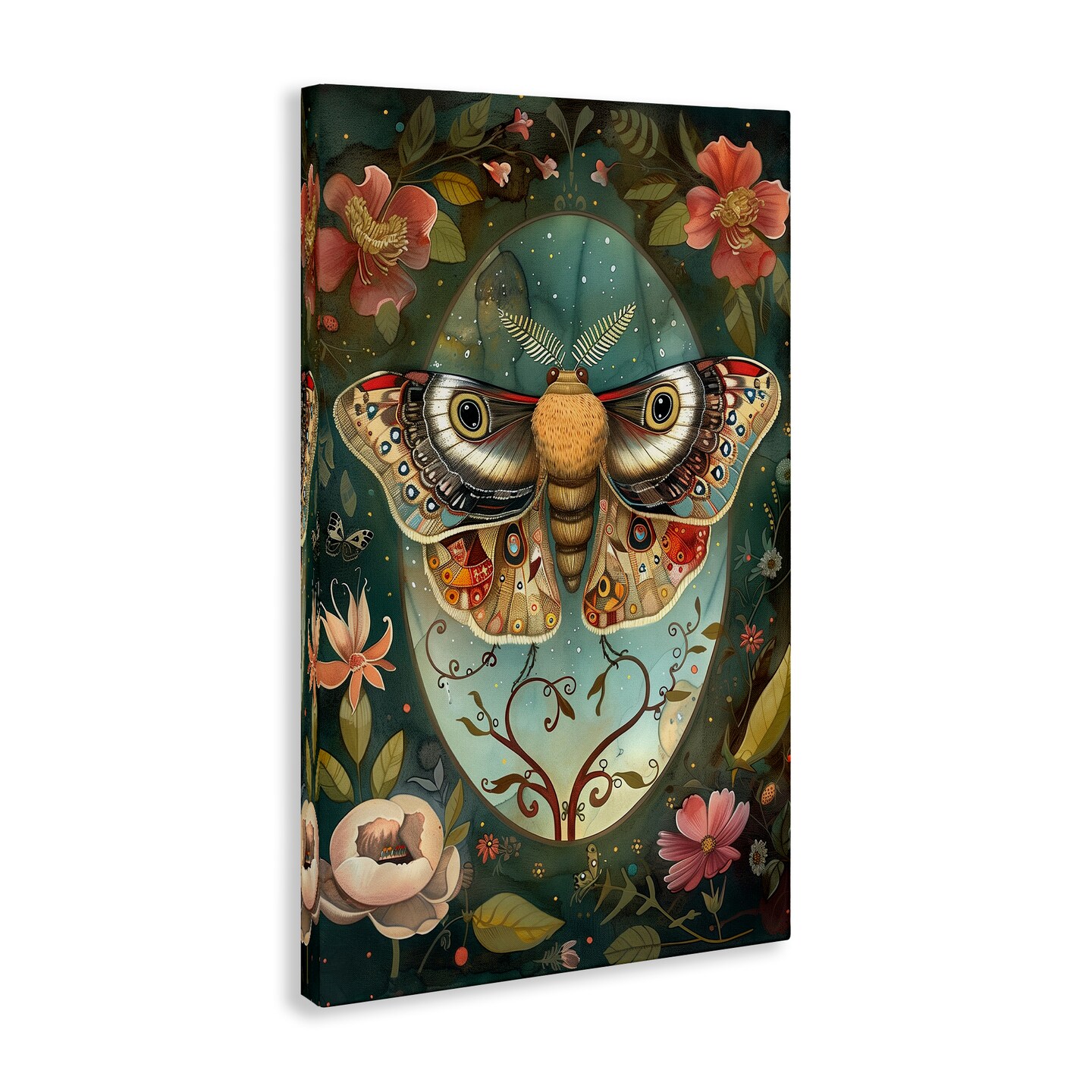 Stupell Industries Ornate Botanicals & Moth Canvas Design by The Dutch Lady