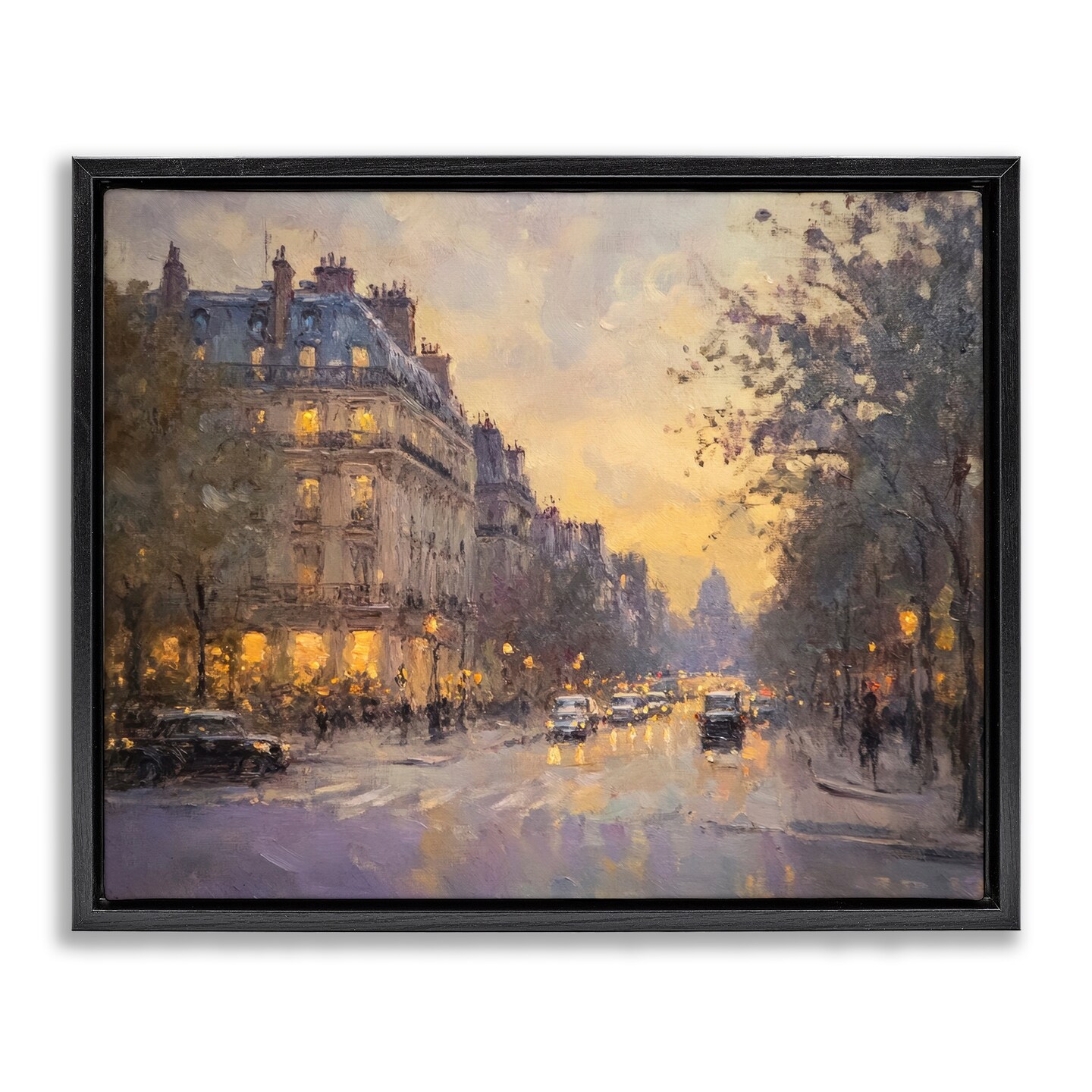 Stupell Industries Vintage City Street View Floating Frame Design by Petal Prints Design