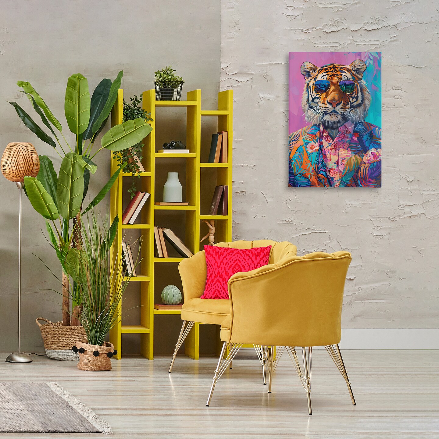 Stupell Industries Bright Tropical Fashion Tiger Canvas