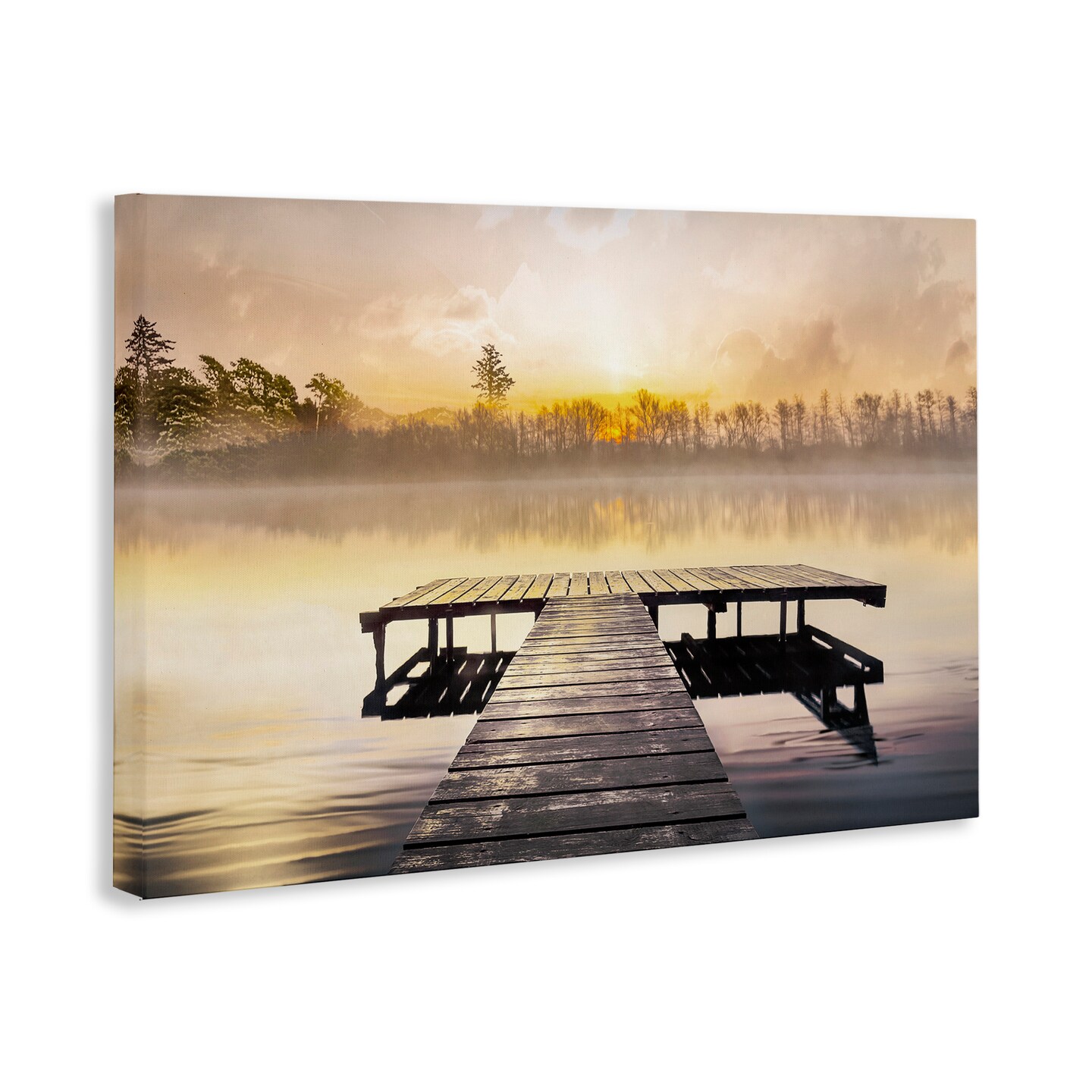 Stupell Industries Summer Sunrise Dock Canvas Design by Mike Calascibetta