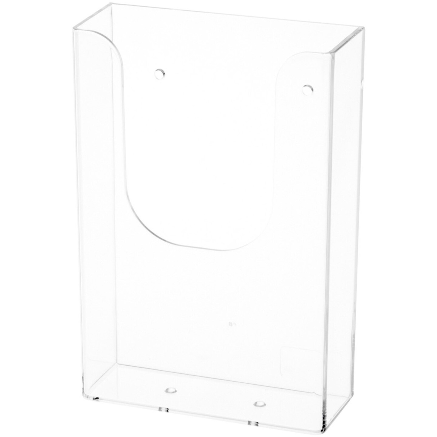 Plymor Clear Acrylic Tri-Fold Brochure Literature Holder (Wall Mount), Fits Documents Up to 4" Wide