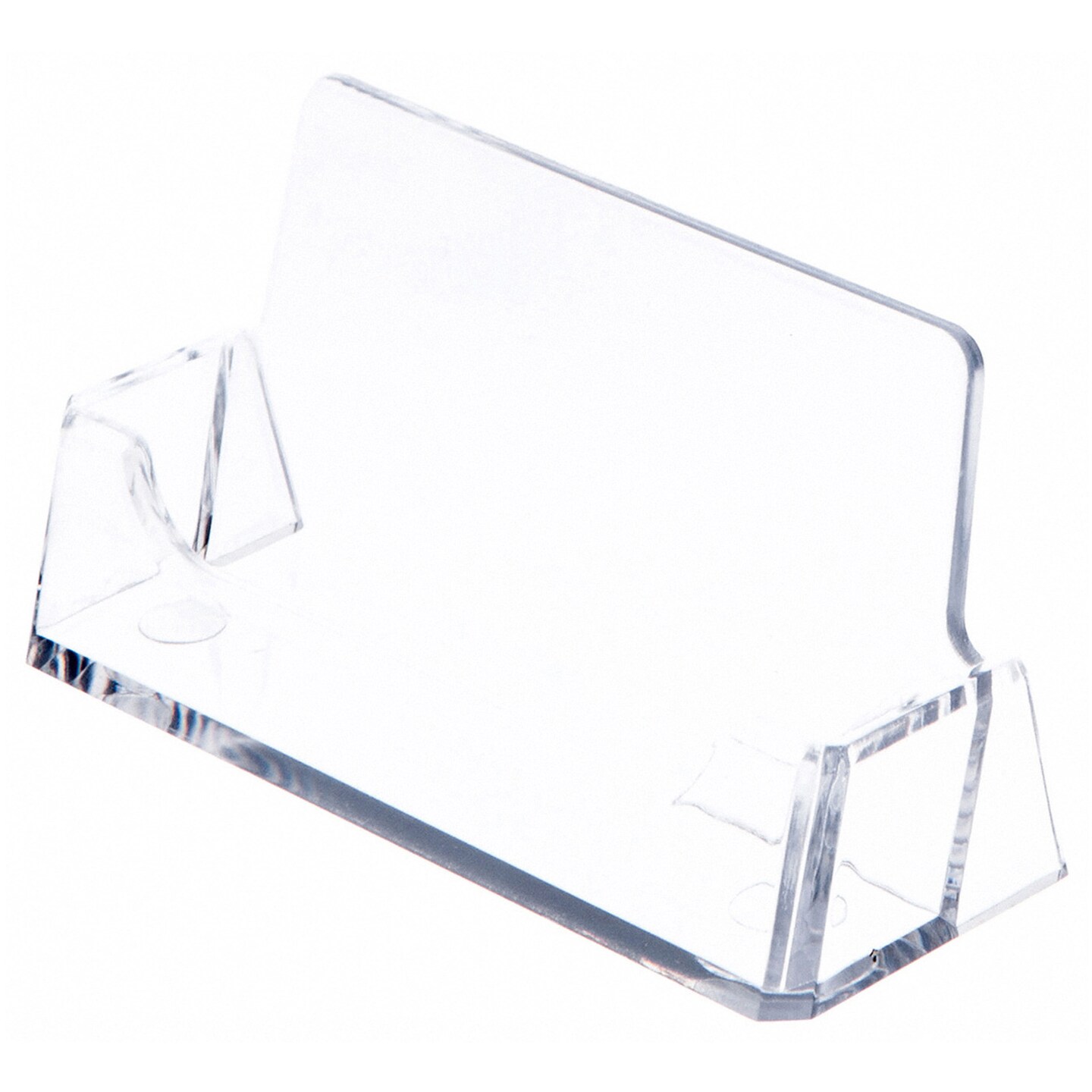 Plymor Clear Acrylic Standard Business Card Holder Display, 3.875" W x 1.375" D x 2" H