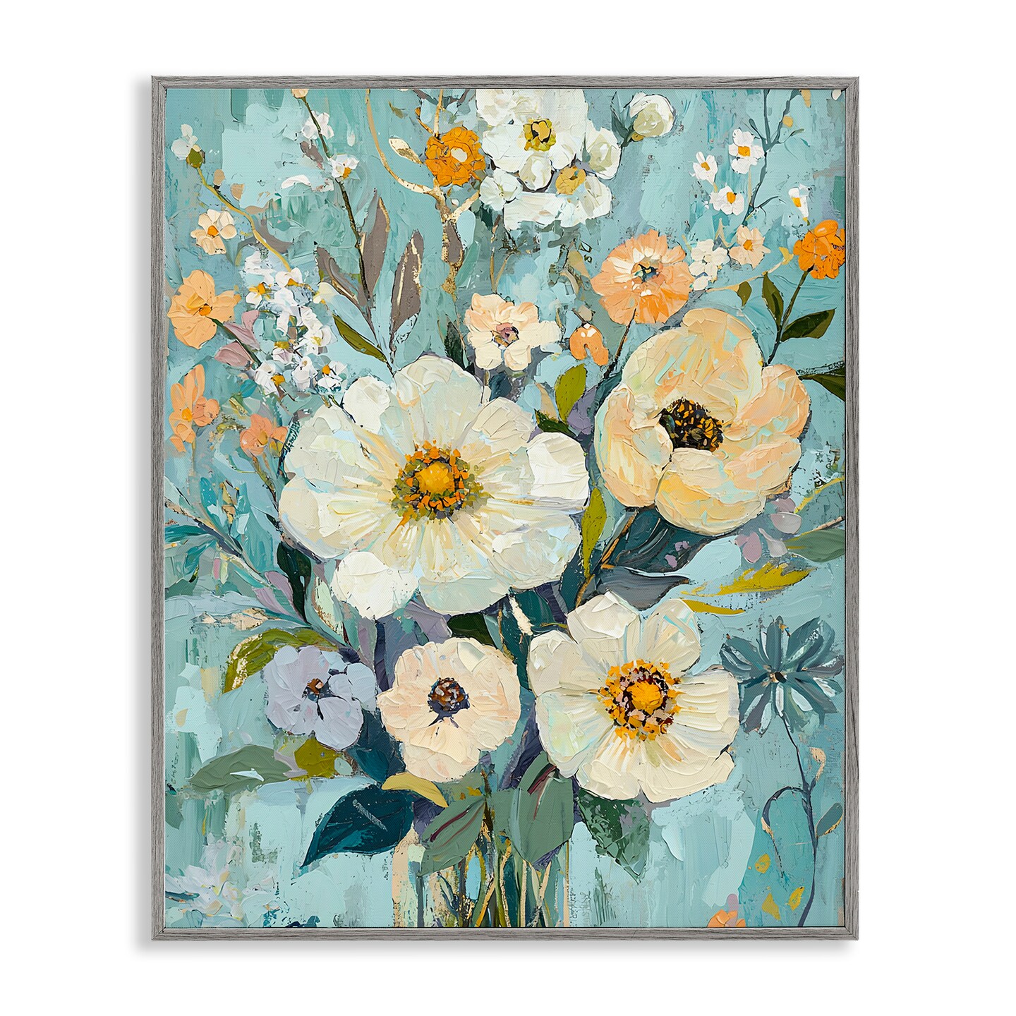 Stupell Industries Mixed Cream Flowers Arrangement Framed Giclee Design by Franklyn Gregory