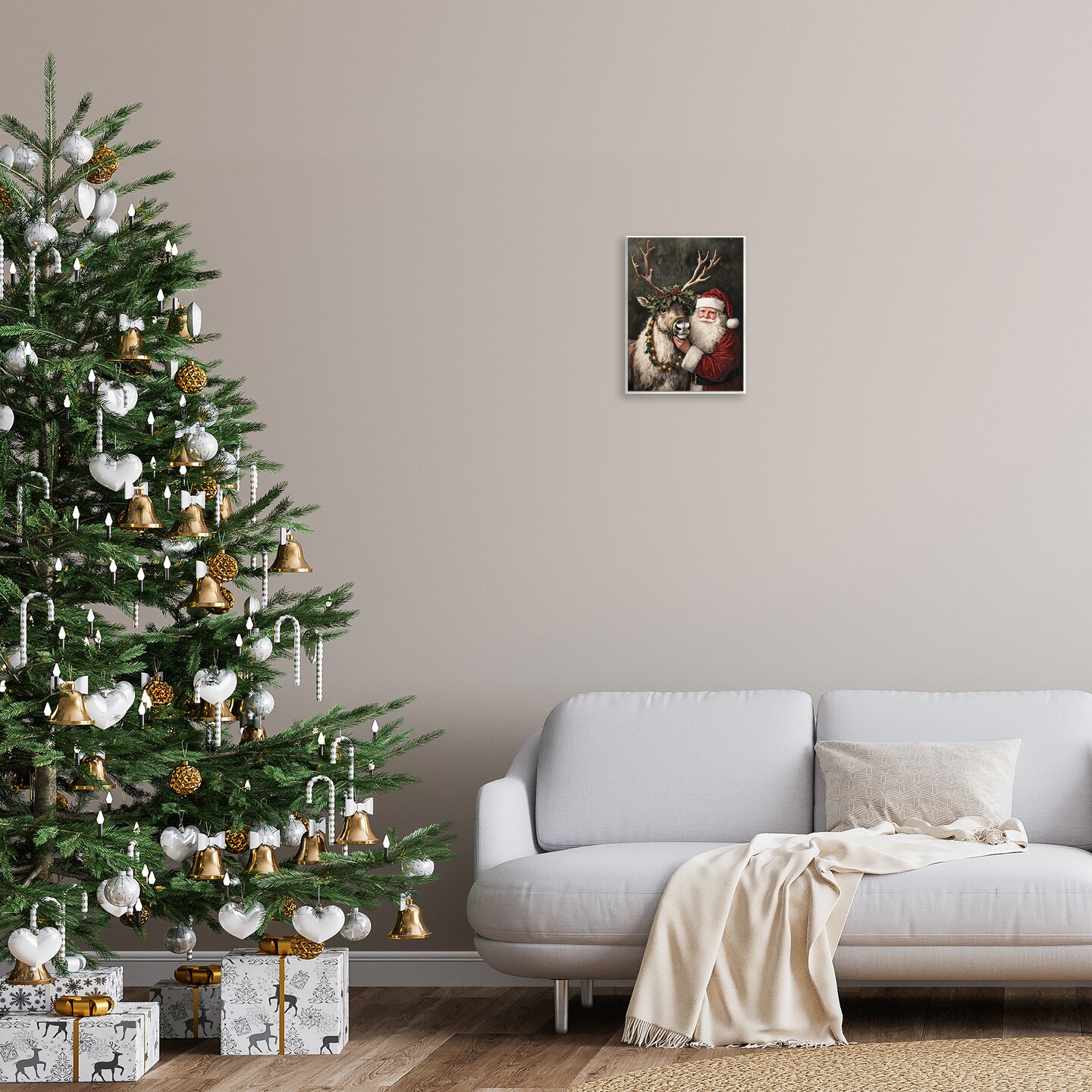 Stupell Industries Santa &#x26; Reindeer Portrait Wall Plaque Design by Arlington Prints