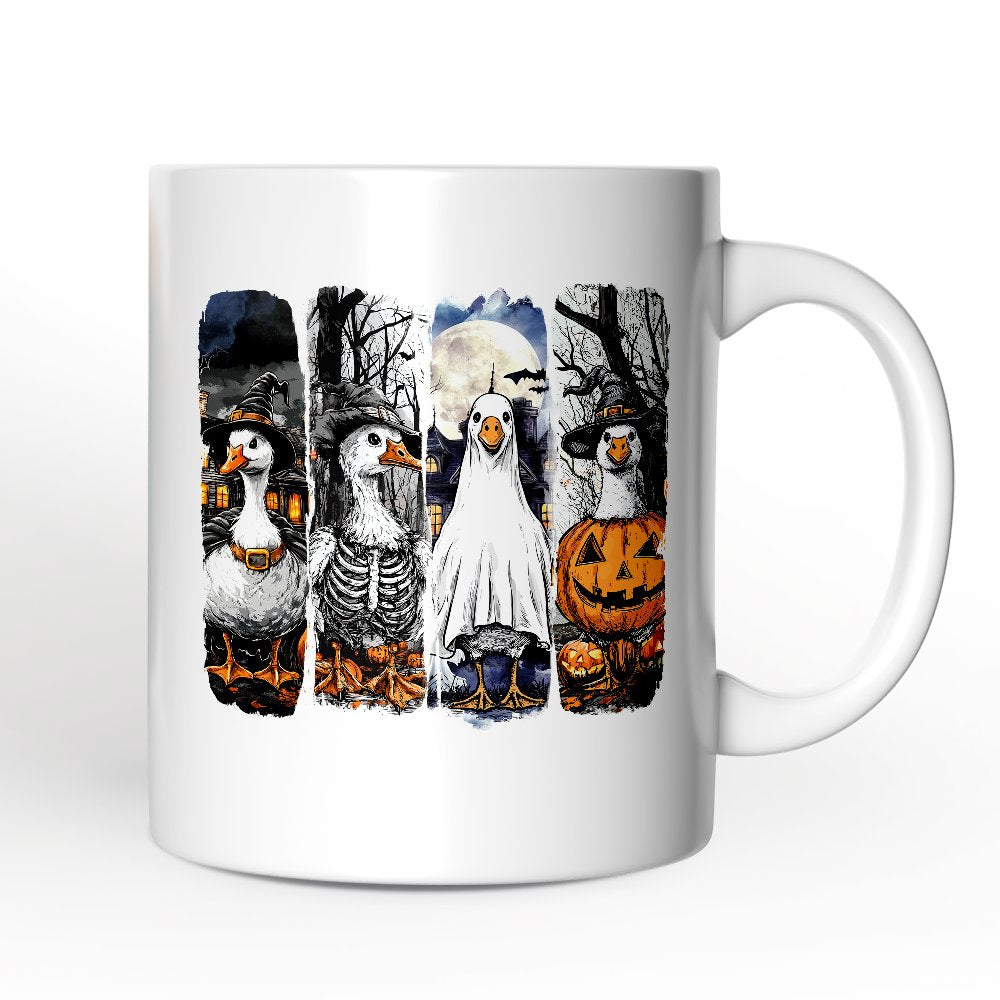Halloween Goose in Costume Mug, Spooky Fall Geese Gift