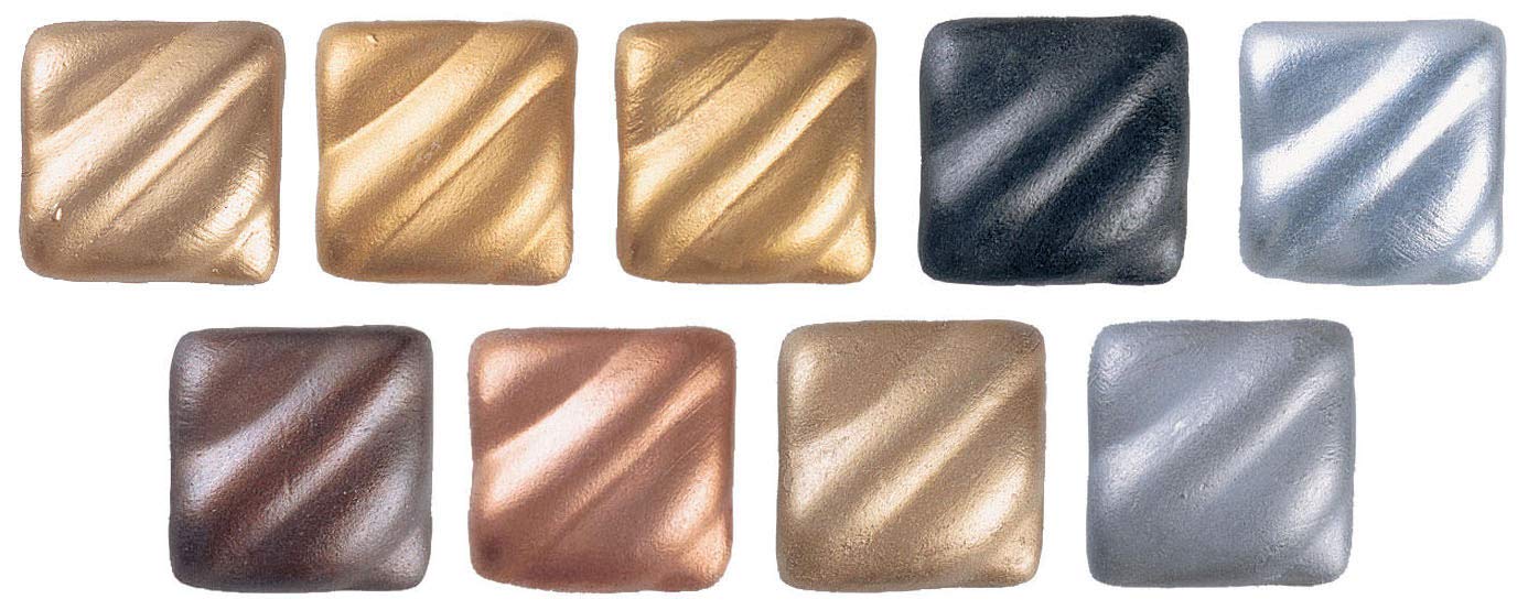 Amaco Rub &#x27;N Buff Wax Metallic Finish, 9 Color Assortment (Gold Leaf, Antique Gold, Grecian Gold, Ebony, Silver Leaf, Spanish Copper, Autumn Gold, European Gold, Pewter)
