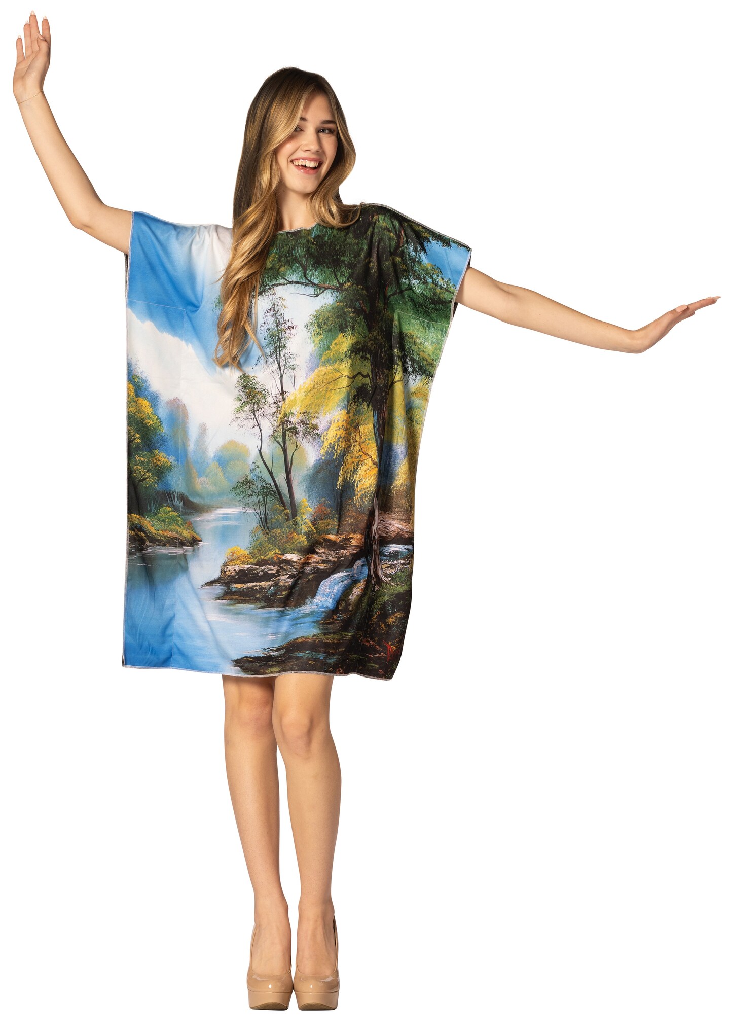 Landscape Painting Dress Halloween Costume, Women's Size 4-10