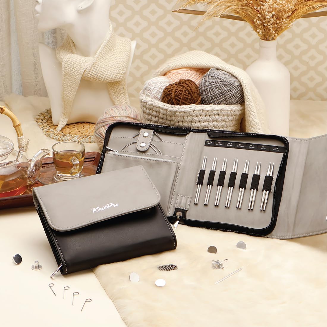 KnitPro Stelo Midi Special Interchangeable Knitting Needle Set 4" (10cm)