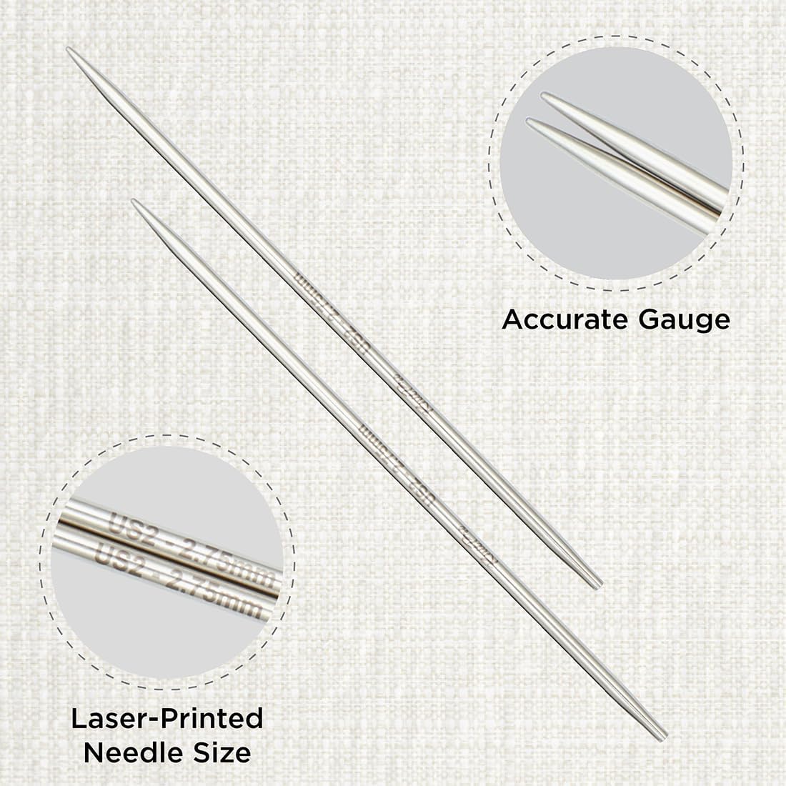 KnitPro Stelo Petite Interchangeable Circular Knitting Needles 2" (5cm) Size 0-2