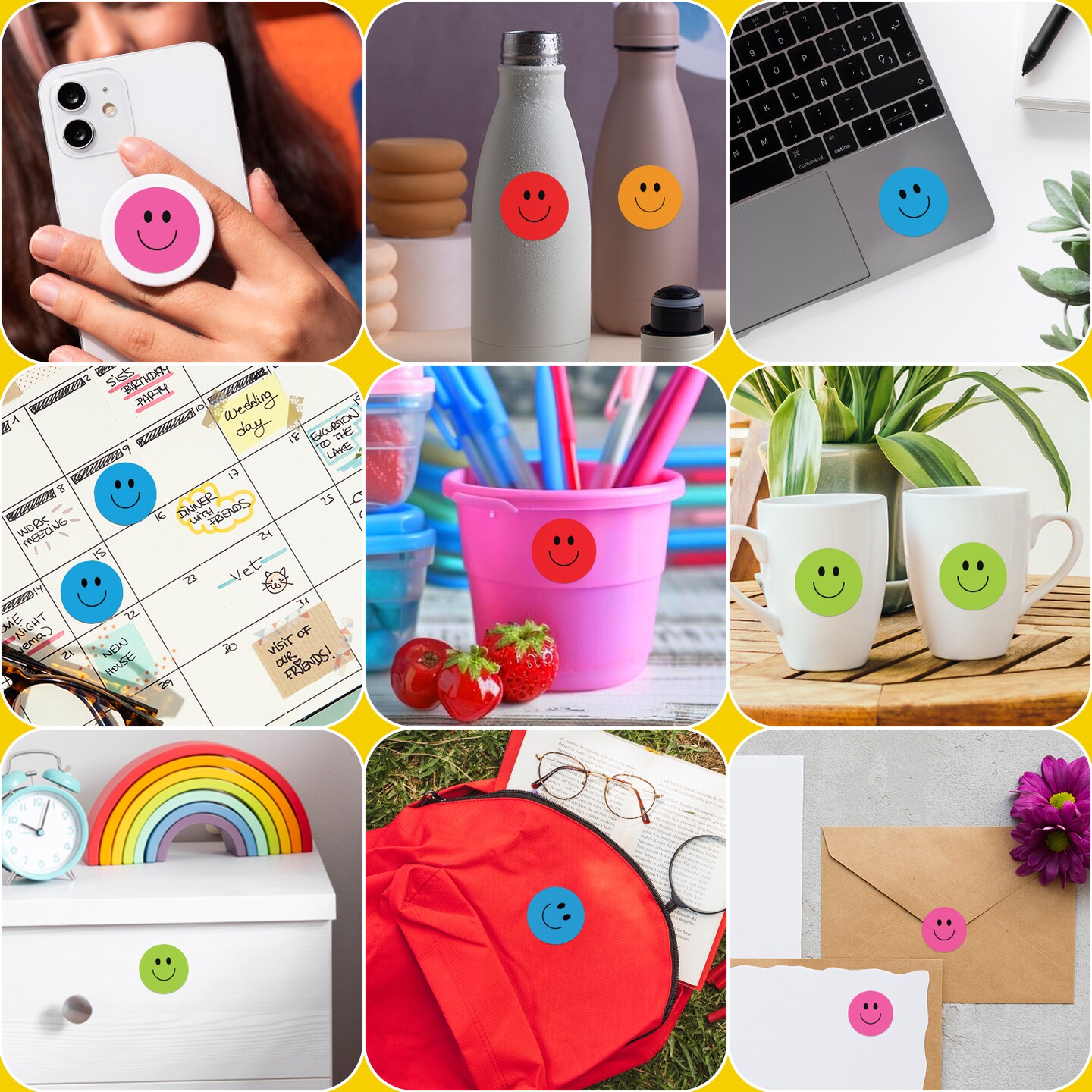 Anwyll Star Stickers,Smiley Face Star Stickers for Kids