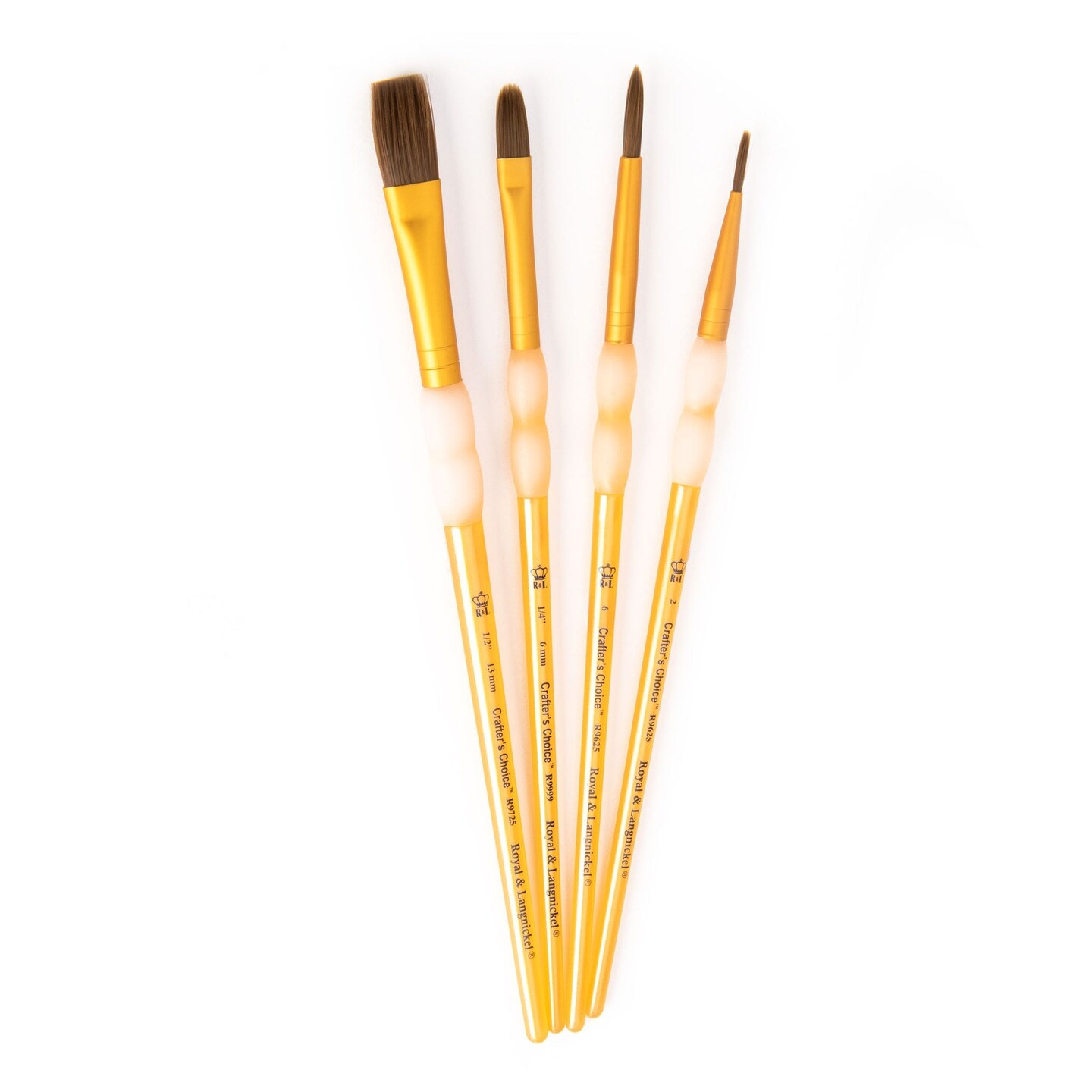 RCC 212 | Crafter's Choice™ 4pc Synthetic Camel Hair Variety Brush Set