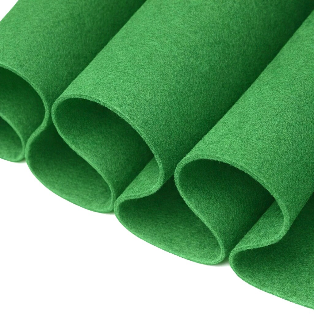 FabricLA Craft Felt Fabric - 72" Inch Wide & 1.6mm Thick Non-Stiff Felt Fabric by The Yard - Use This Soft Felt Roll for Crafts - Felt Material Pack - Green Felt, 3 Continuous Yards
