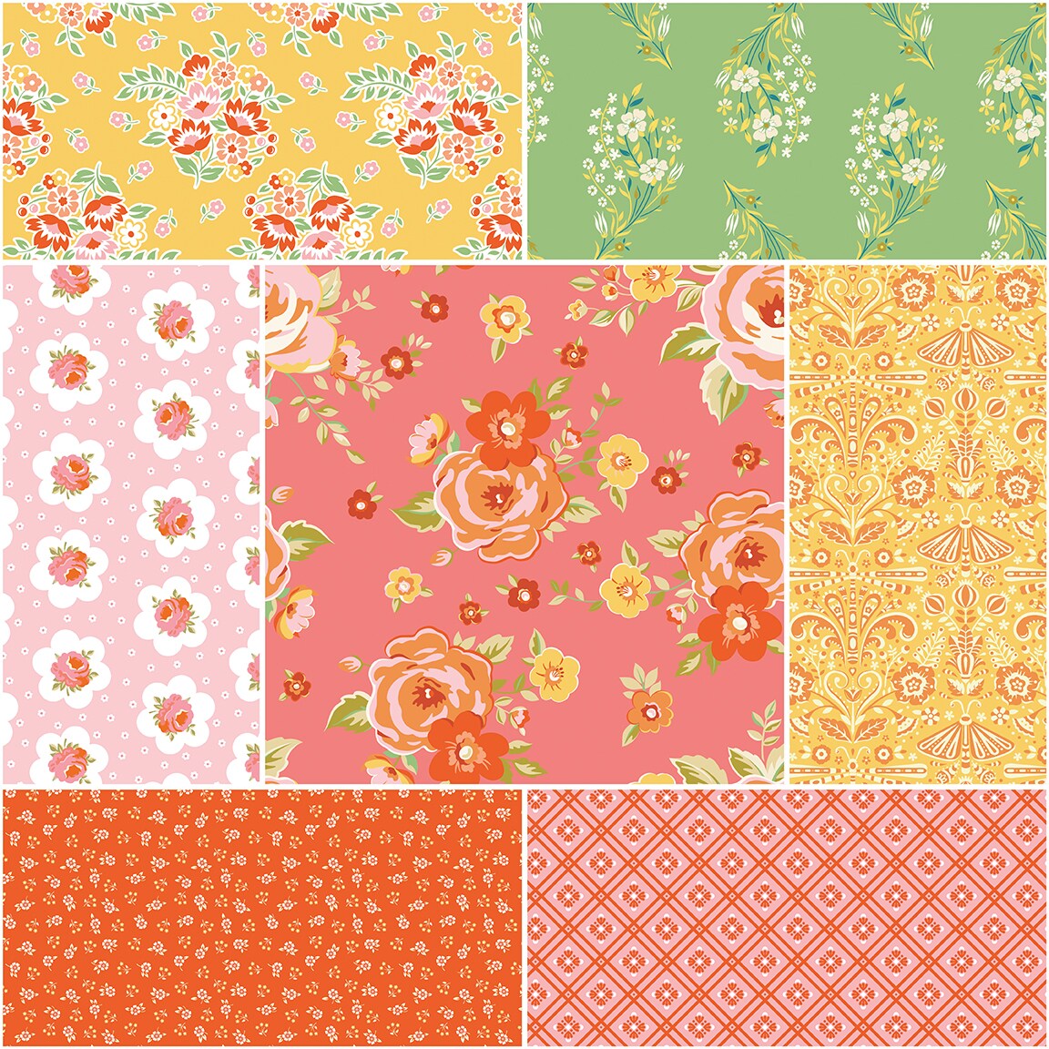 Peach Cobbler 5" Square Pack (Charm Pack / 5" Stacker) by Riley Blake (5-17420-42)
