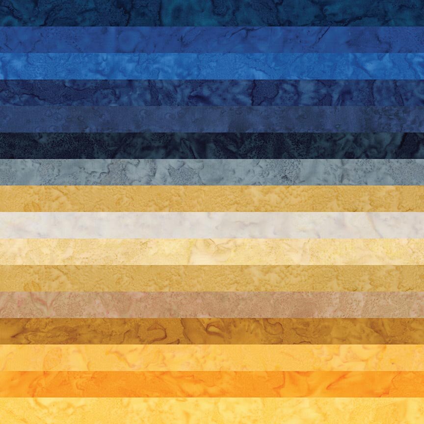 Expressions Batiks Hand-Dyes Tuscan Blue Fat Quarter Bundle by Riley Blake Designs for Riley Blake (FQ-21013-16)