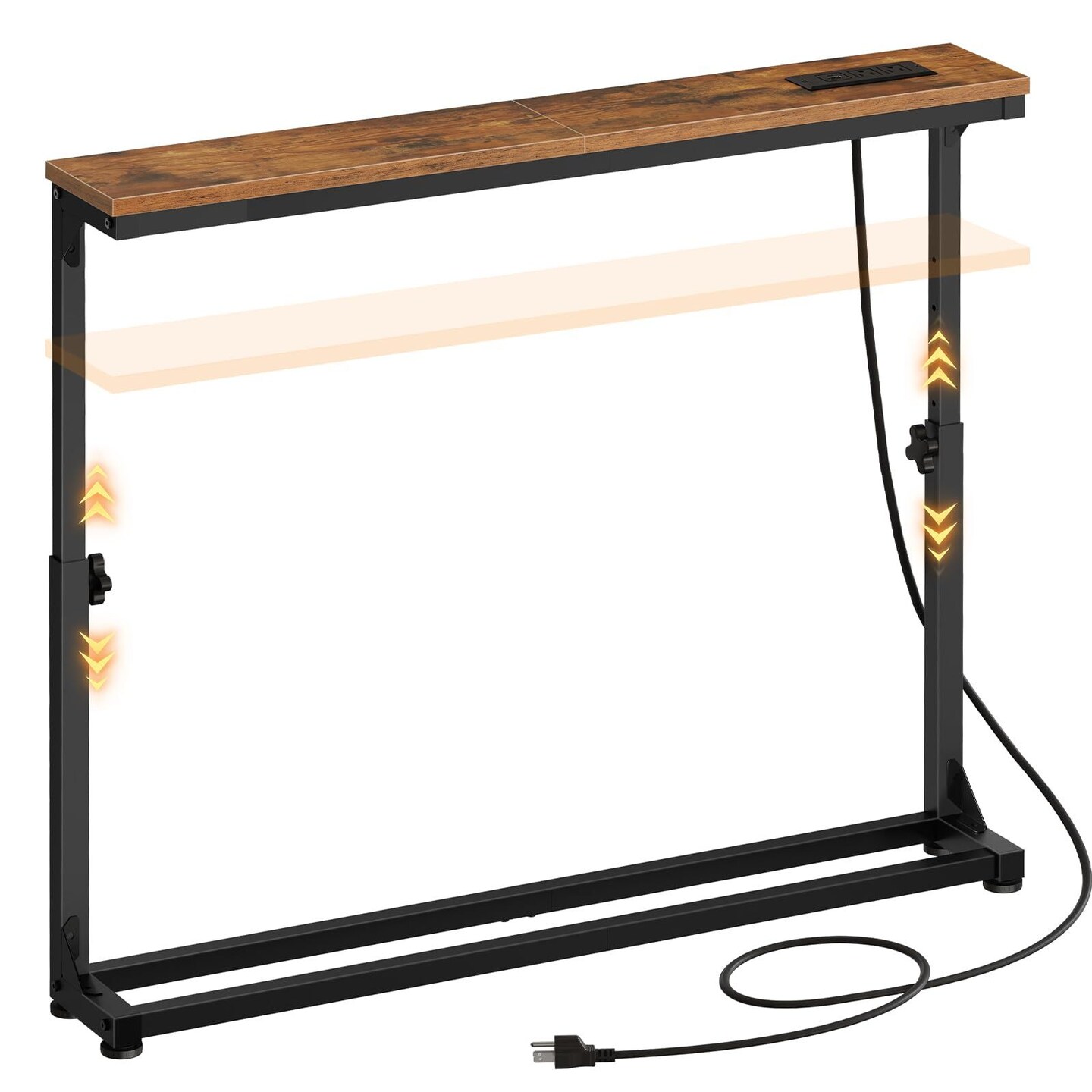 Space-Saving Multi-Functional Sofa or Desk Table with AC and USB Ports