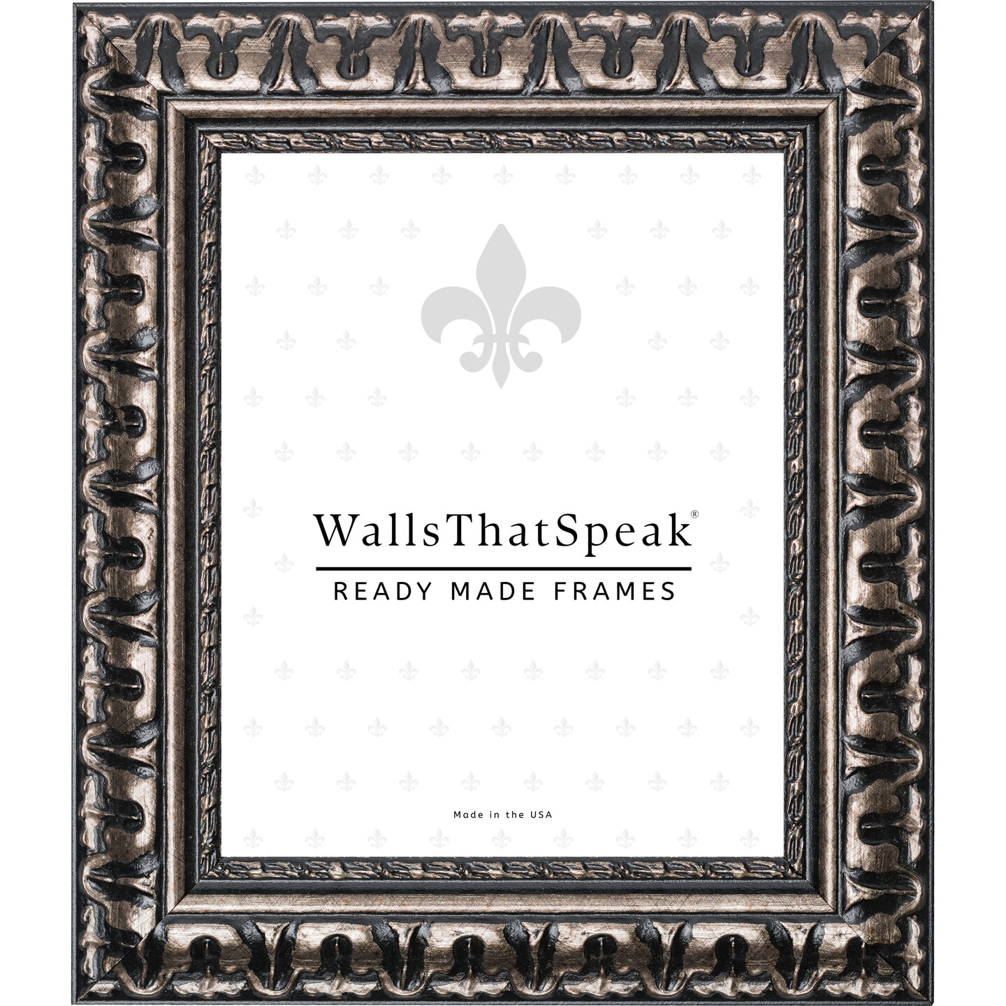 Bravado Ornate 2&#x22;, Scratched Silver Picture Frame by wallsthatspeak