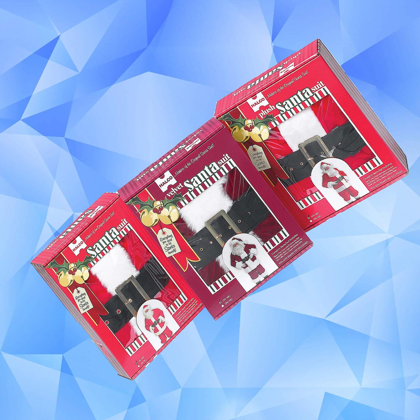 Velveteen Santa Suit Set with Plush Trim, Belt, Gloves, and Boot Tops Included