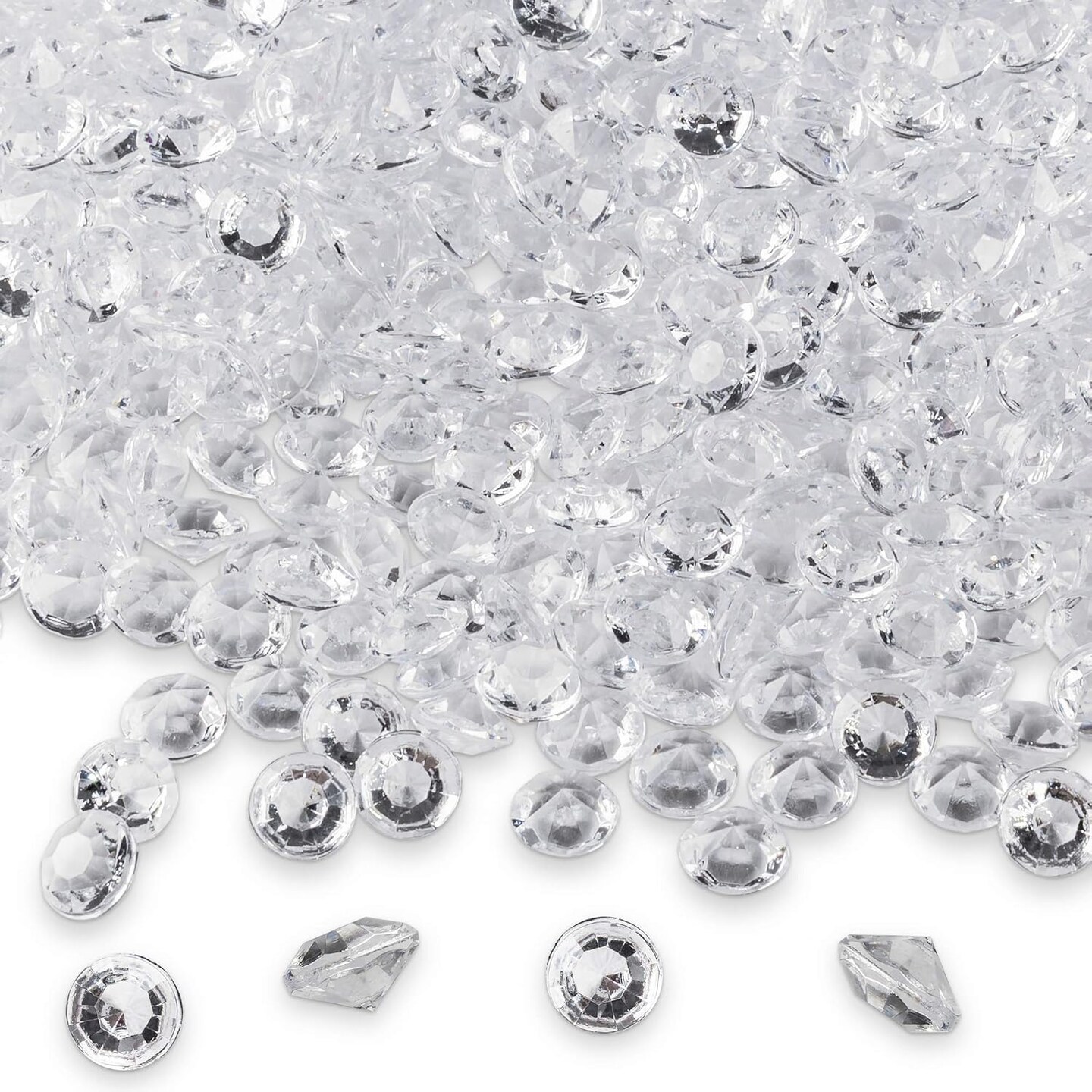 2000 Pack of 1 Carat 6.5mm Jewels (Clear) Diamond Table Confetti, Vase Filler