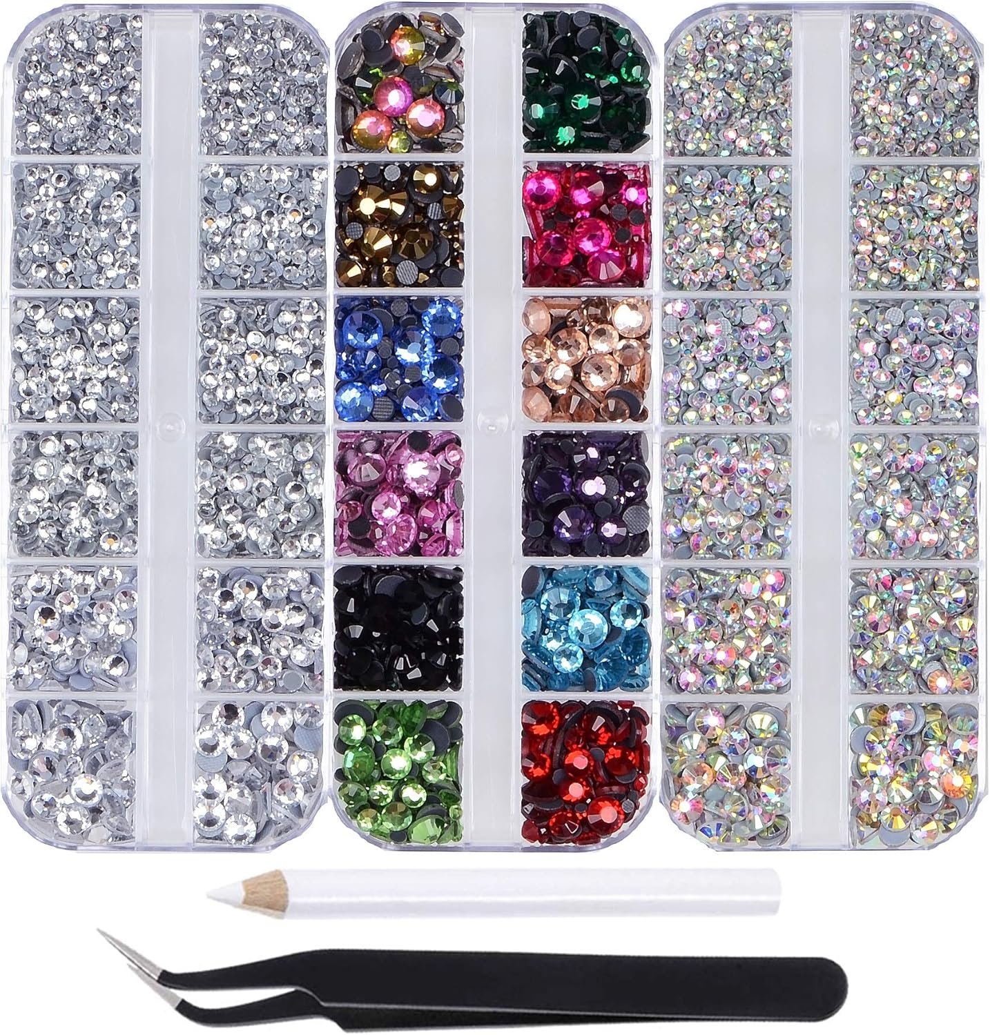 9500+ Flatback Round Rhinestones - 12-Colors and Clear Crystal | Michaels
