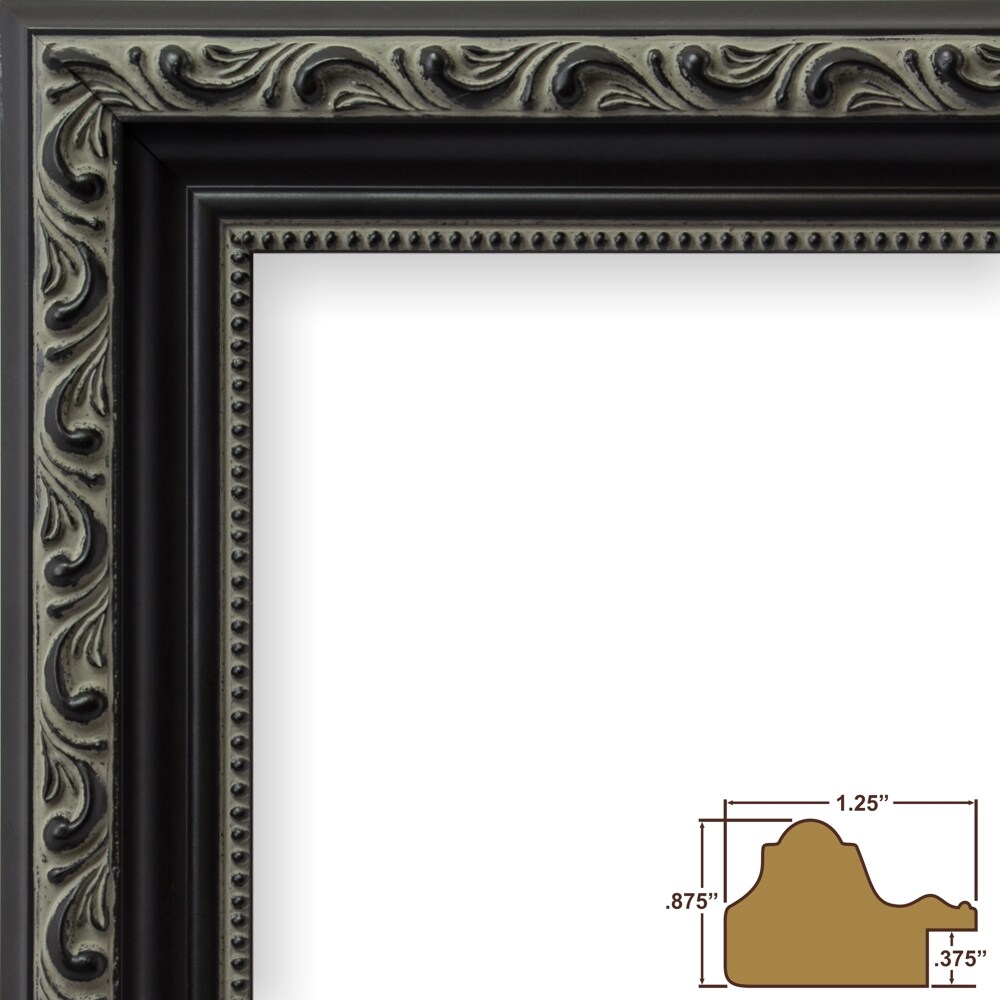 Ancien Ornate 1.25", Antique Black Picture Frame by wallsthatspeak