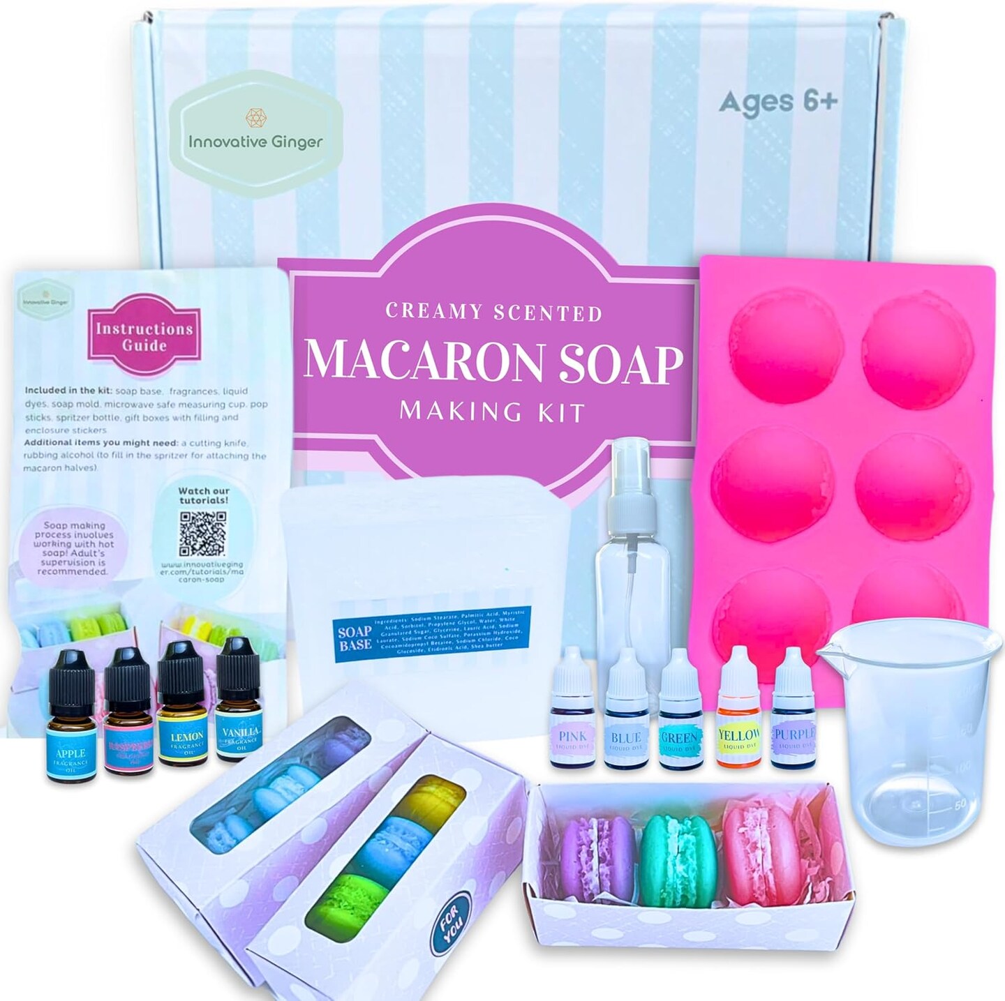 Macaron Soap Making Craft Kit for Kids (Macaron) 6.3 x 7.09 x 4.33 inches