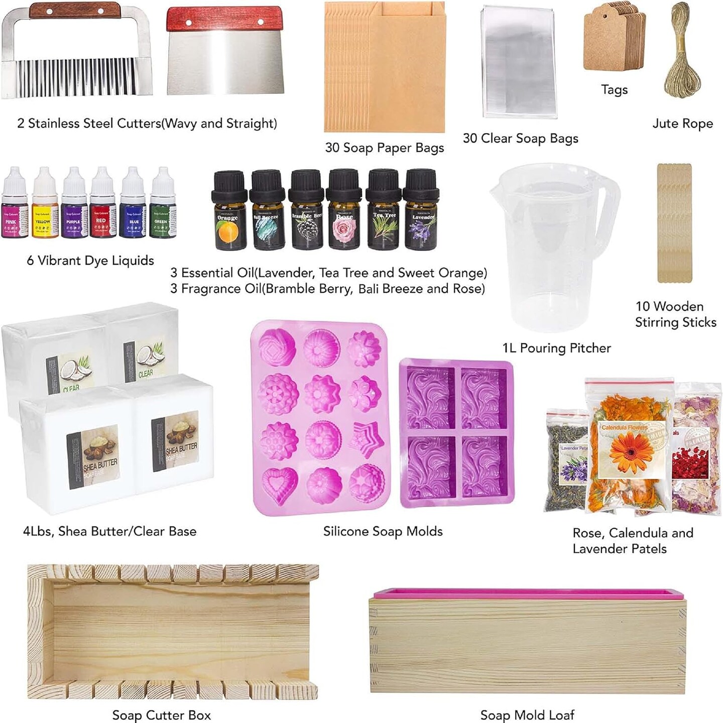 Soap Making Kit for Adults and Kids (White) 12 x 10 x 5 inches