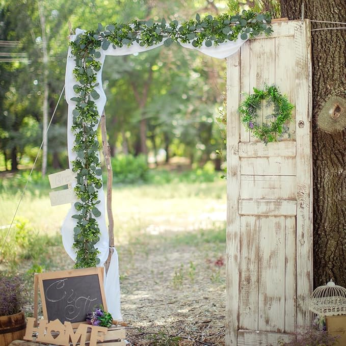4pcs 26.4ft Artificial Eucalyptus Garland – Realistic Greenery for Wedding Arch, Table Runner, Centerpiece, Farmhouse & Home Party Decoration (4)