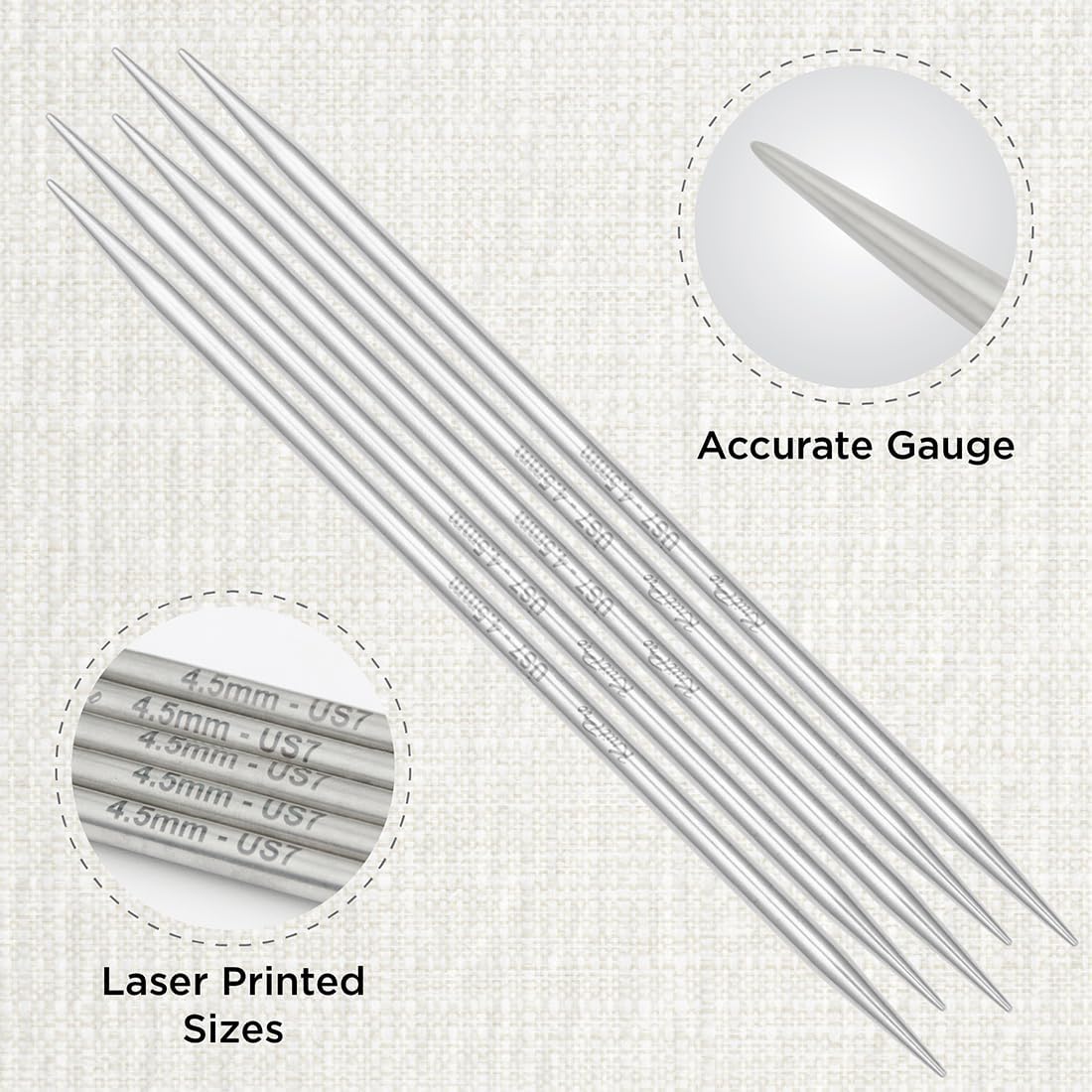 KnitPro Stelo Double Pointed Knitting Needles 6" (15cm) Set of 5 Size 0 - 11