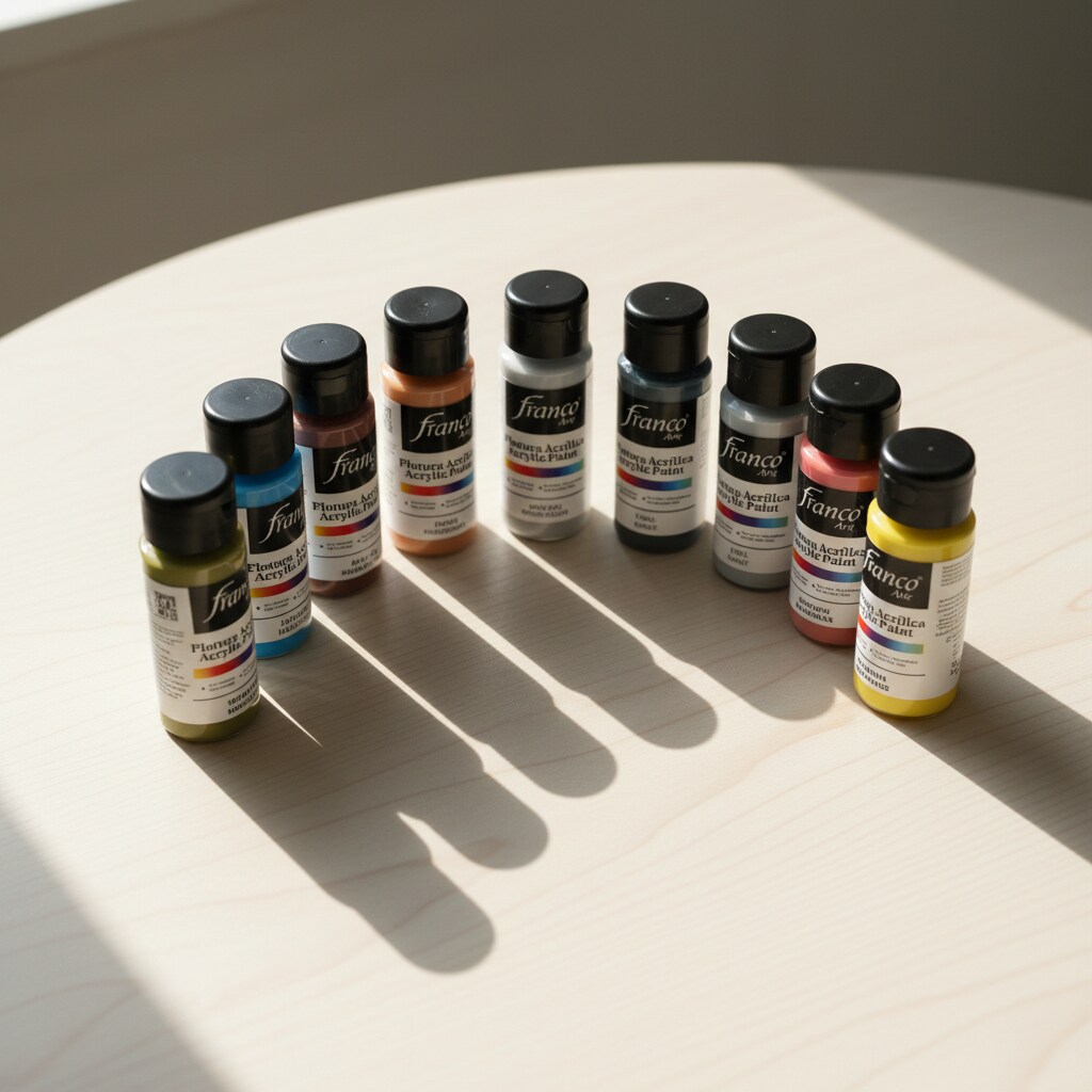 Acrylic Paint Set, 12 Modern Colors, 2oz Bottles – Franco Arte Kit