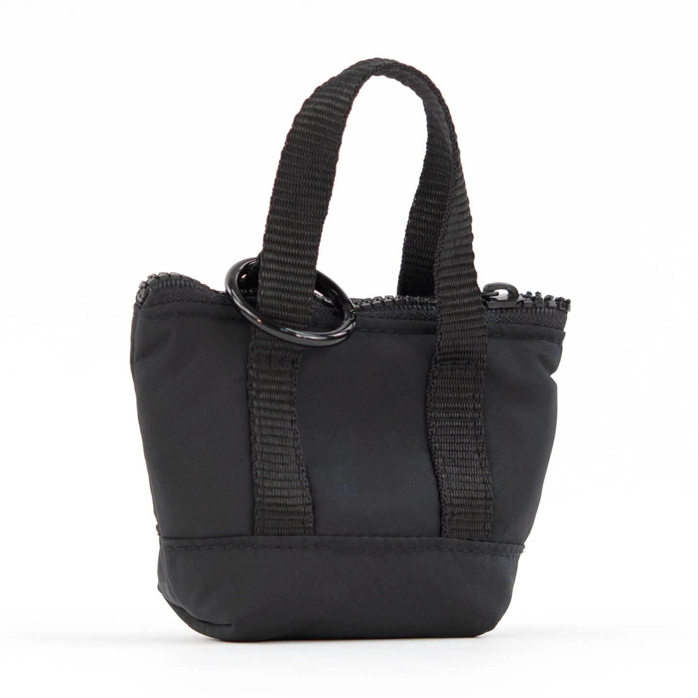 packlab Micro Nano Tote Keychain - Black Mini Tote Bag Coin Purse for Cards, Lip Balm & Everyday Essentials