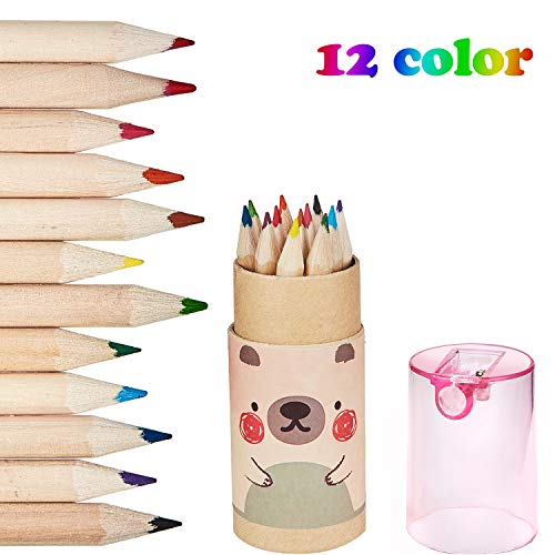 6 Pack  72 Pieces Mini Drawing Colored Pencils for Kids with Sharpener Cartoon Coloring Pencil Portable Pencils in Tube for Children Adults Artists Writing Sketching Classroom Halloween Gifts