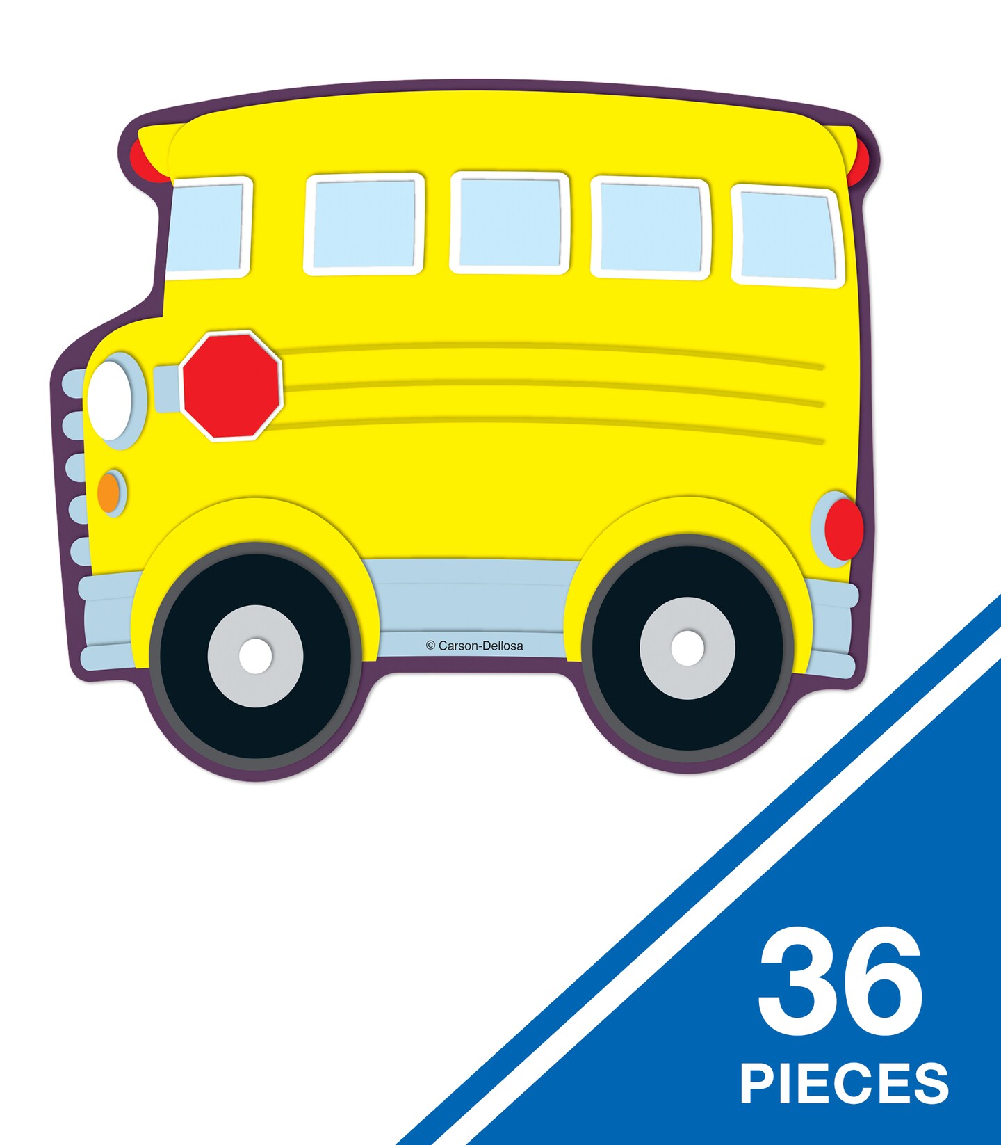 Carson Dellosa 36pc School Bus Bulletin Board Cutouts, Yellow Bus Bulletin Board Decorations for Bulletin Board, Cubbies, Locker Decor, Classroom Decor, Back to School Bulletin Board School Supplies