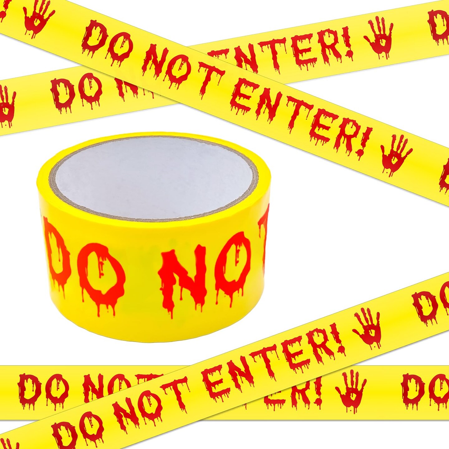 Halloween Decorations Caution Tape,Do Not Enter Yellow Scary Caution Tape Roll 4.8CM*25M Hazard Warning Tape Indoor Barricade Safety Outdoor Spooky DIY Decorative Accessory For Party,Door,Danger Areas