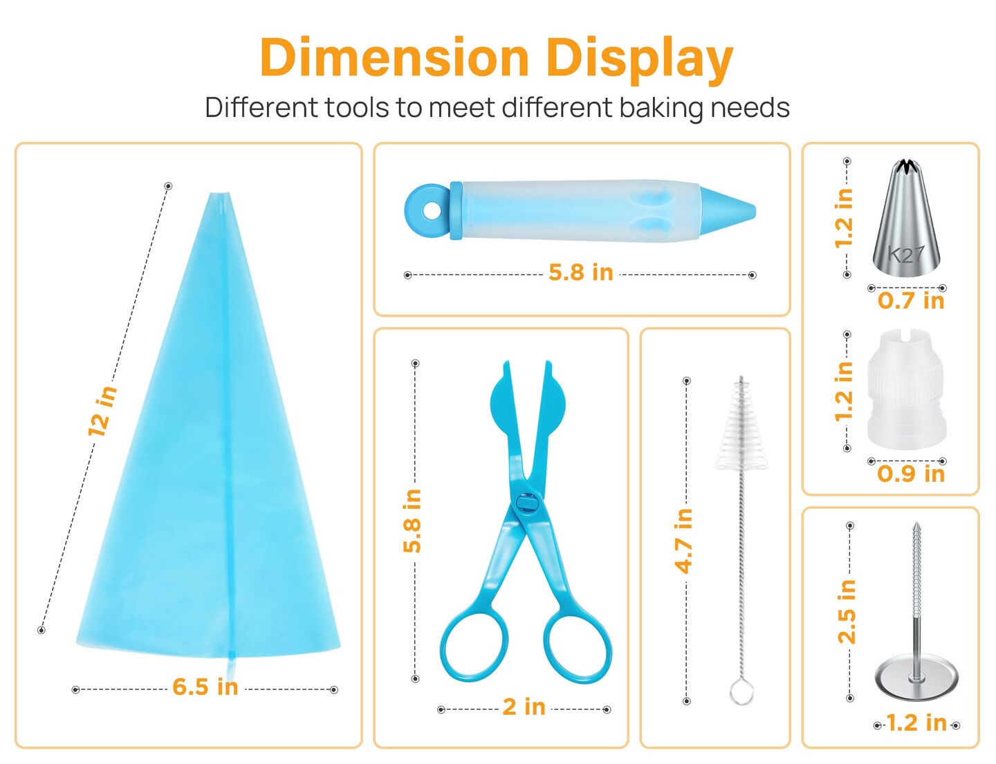 42 Pieces Piping Bags and Tips Set, Cake Decorating Supplies Kits for Baking with 30 Numbered Frosting Icing Tips, 2 Reusable Pastry Bags, Easy Carry Storage Box and Other Baking Tools