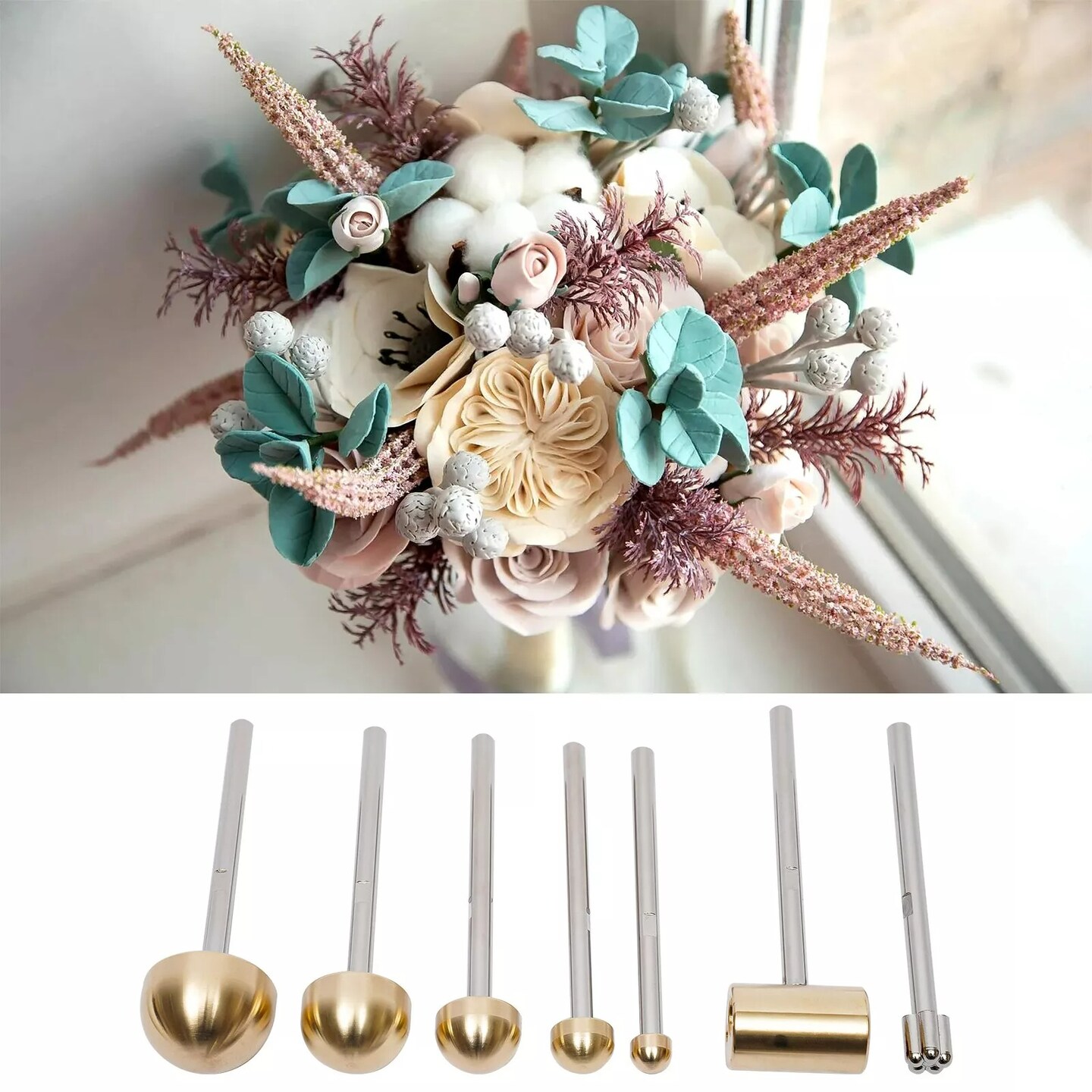 Electric Fabric Flower Maker Artificial Flower Ironing Machine 17-Heads Tool