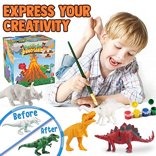 Dinosaur Painting Kit - Dinosaur Toys for Kids 3, 4, 5, 6, 7,8 9 Years Old, Christmas Gifts for Kids, Painting Set for Kids, Art Set for Kids with Painting Tools, Art Supplies, Toys for Boys