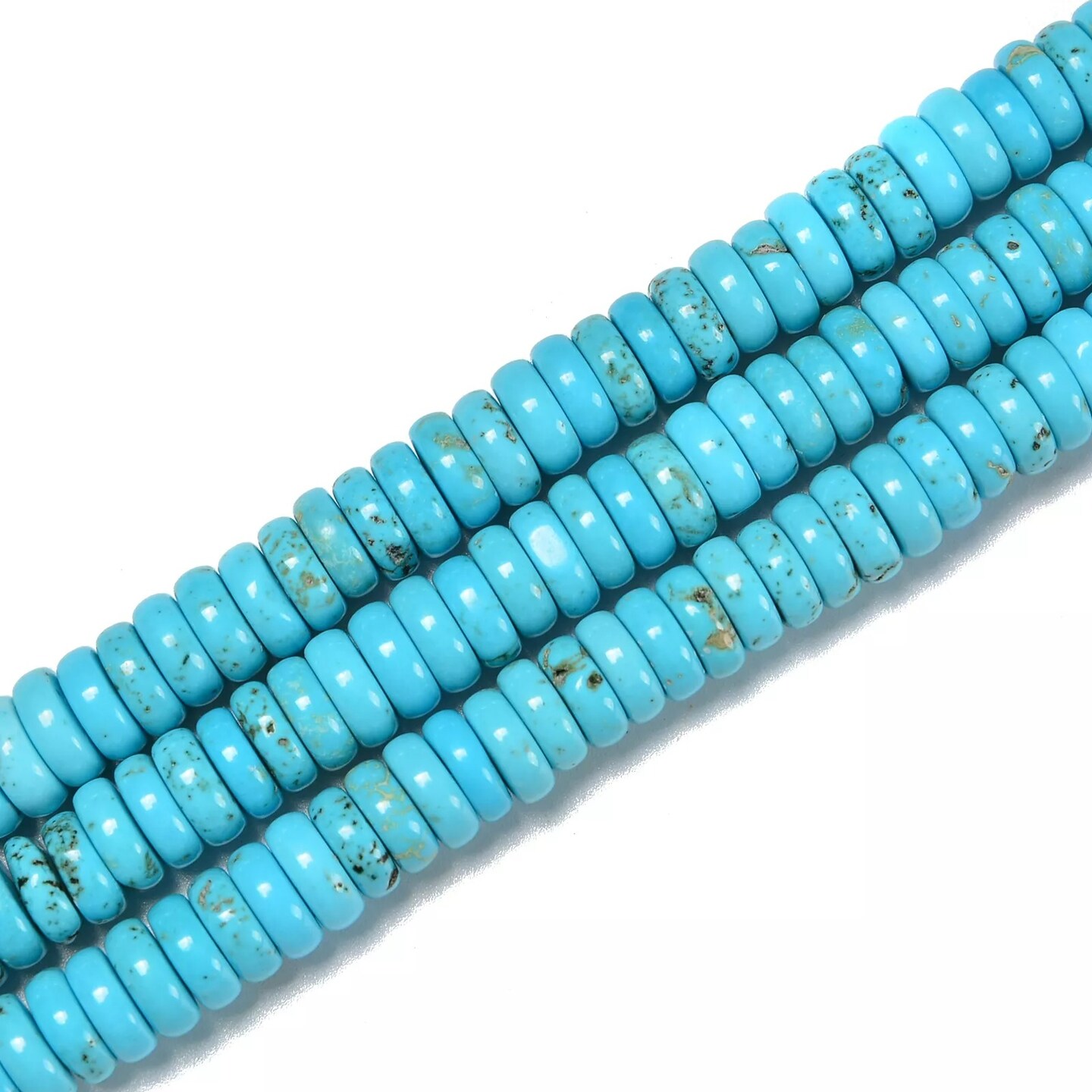 Blue Turquoise Heishi Disc Beads Size 3x8mm 15.5&#x27;&#x27; Strand (3x8mm)