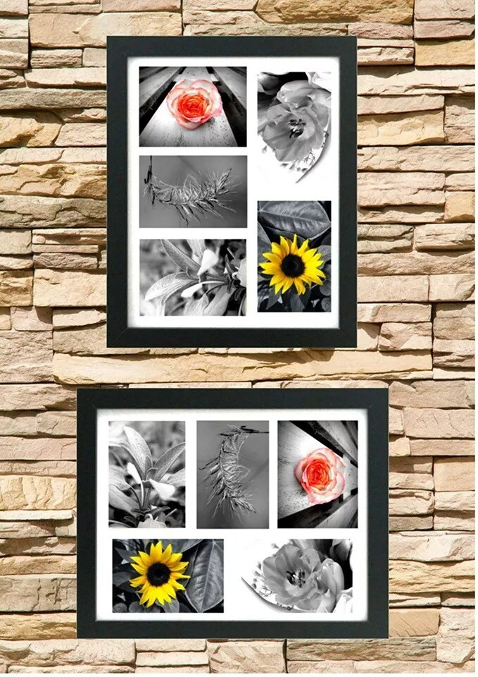 Tasse Verre 11x14&#x22; Collage Picture Frames - (2-Pack) Fits Five 4x6&#x22; Photos Glass
