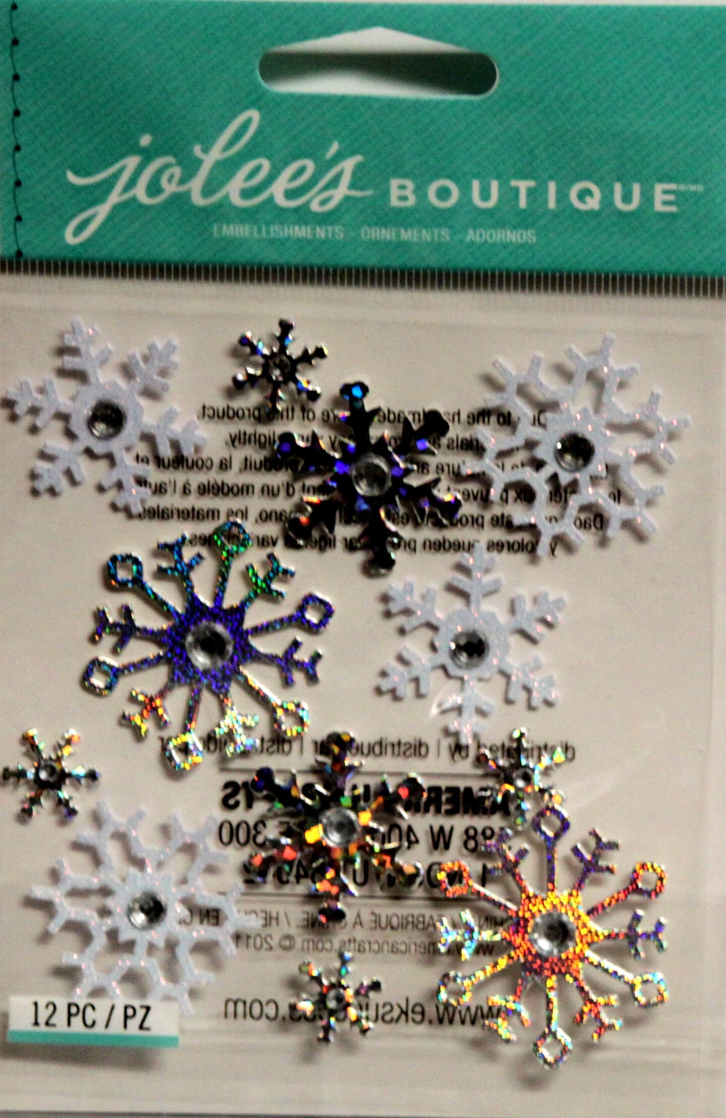 Jolee&#x27;s Boutique Glitter Snowflakes Dimensional Stickers