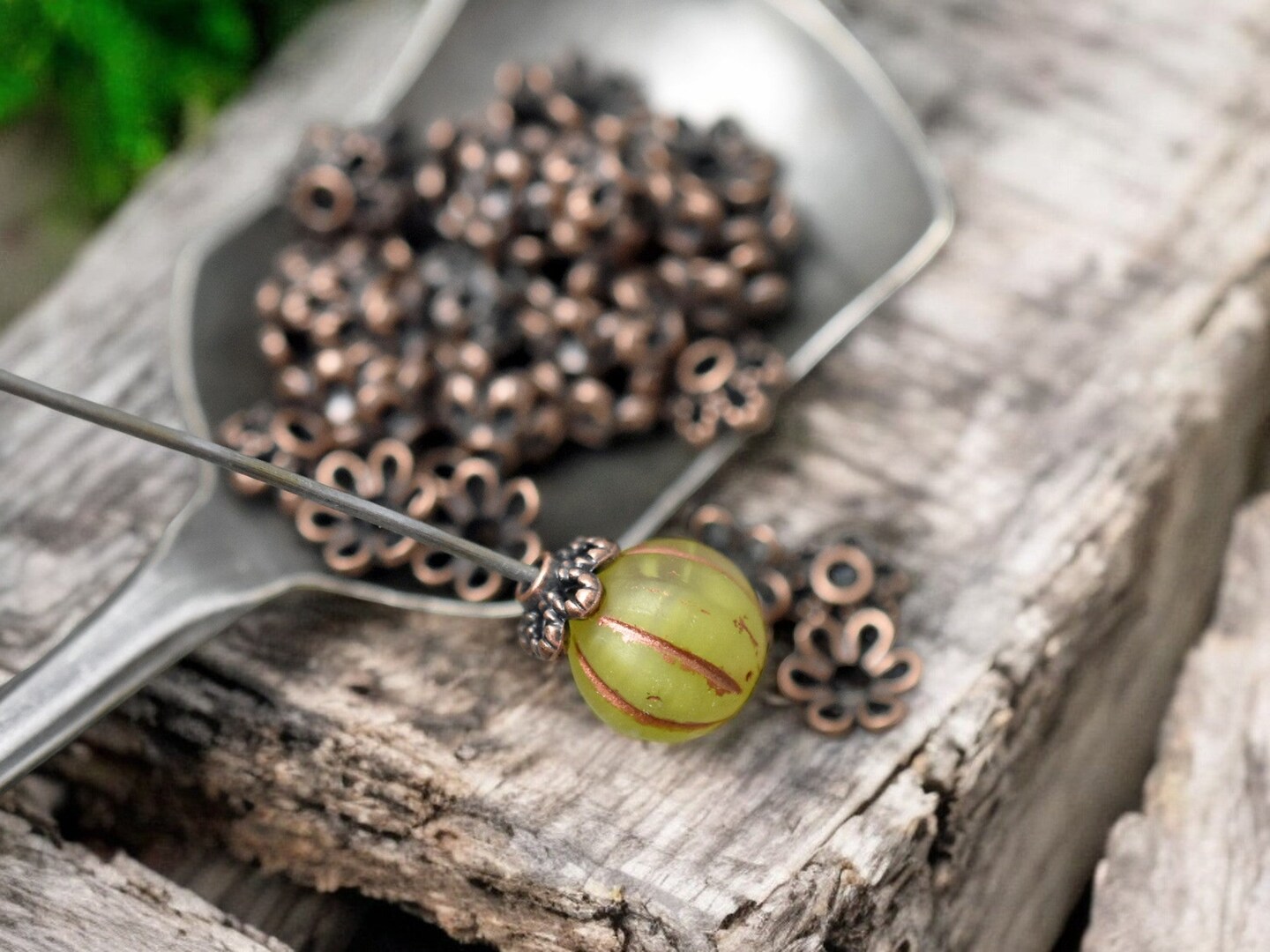 *250* 6mm Antique Copper Flower Bead Caps
