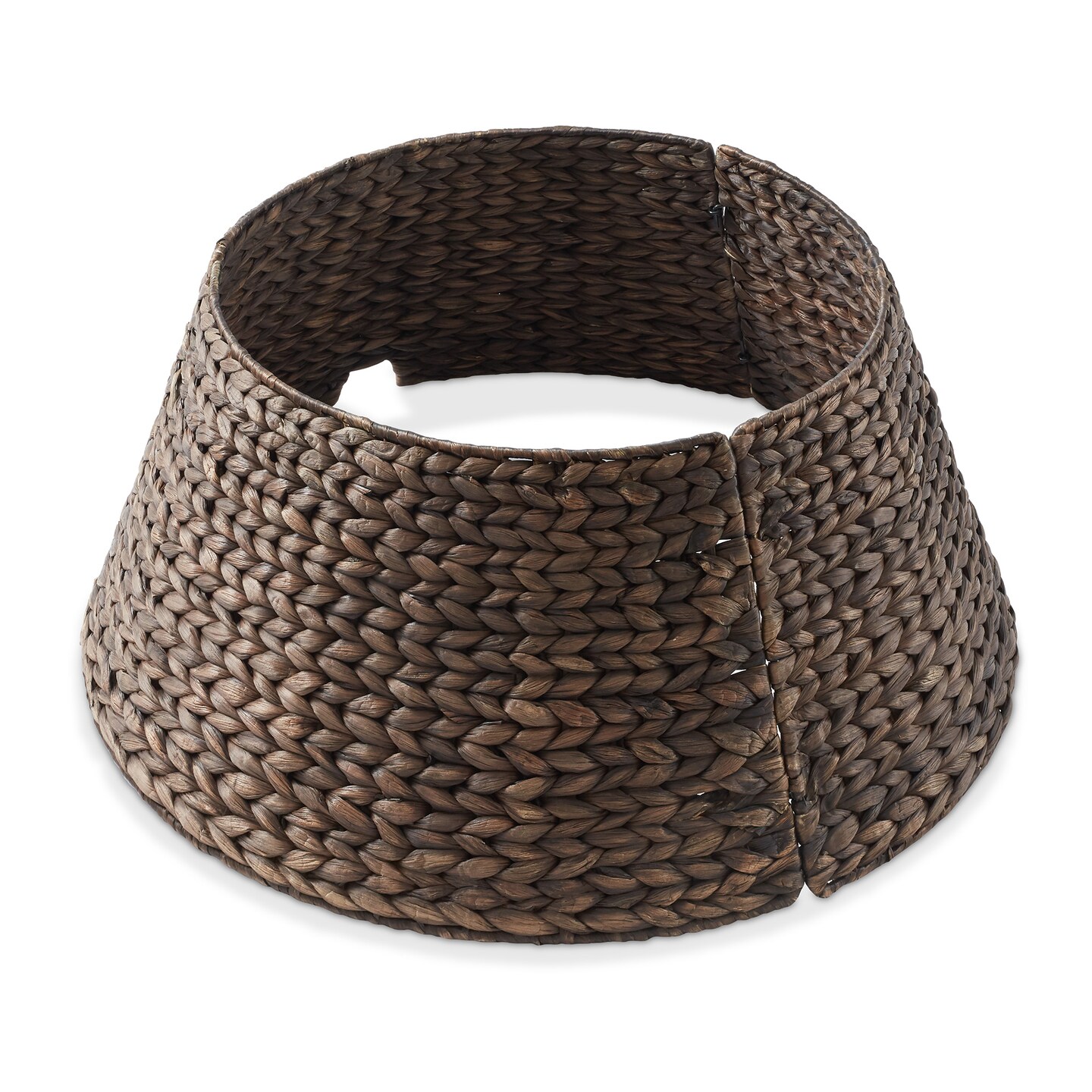 Casafield Christmas Tree Collar, Woven Water Hyacinth Tree Base Cover with Cord Cut Out