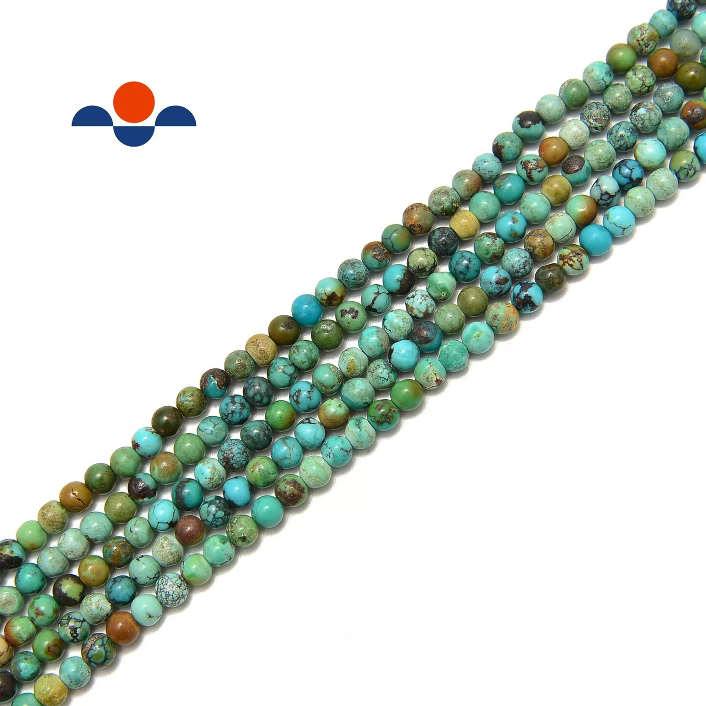 Natural Genuine Turquoise Smooth Round Beads Size 4mm 15.5'' Strand