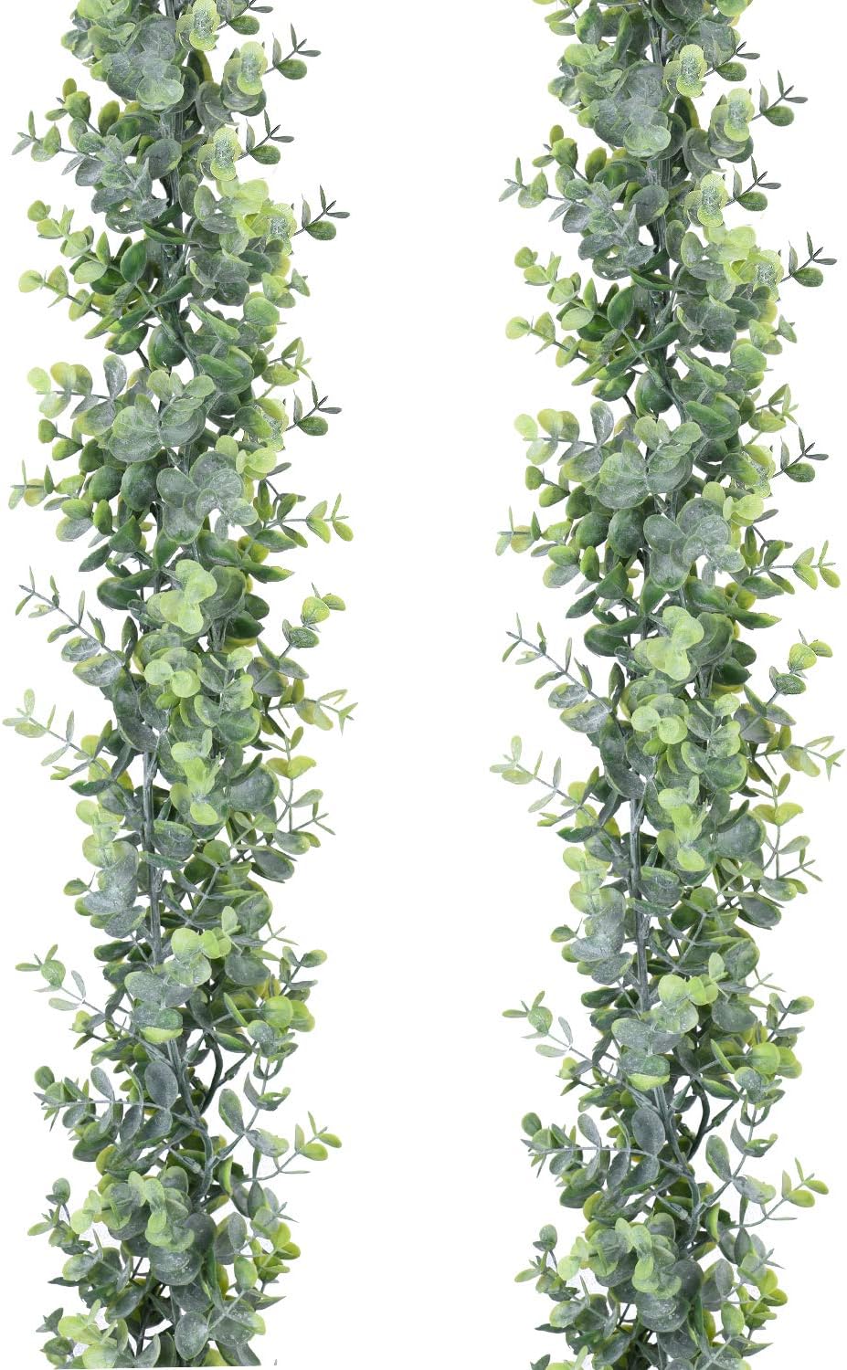 2 Pack Artificial Vines Hanging Eucalyptus Leaves Greenery Garland for Wedding Backdrop Arch Wall Decor, 6 Feet/pcs UV Protected Indoor Outdoor